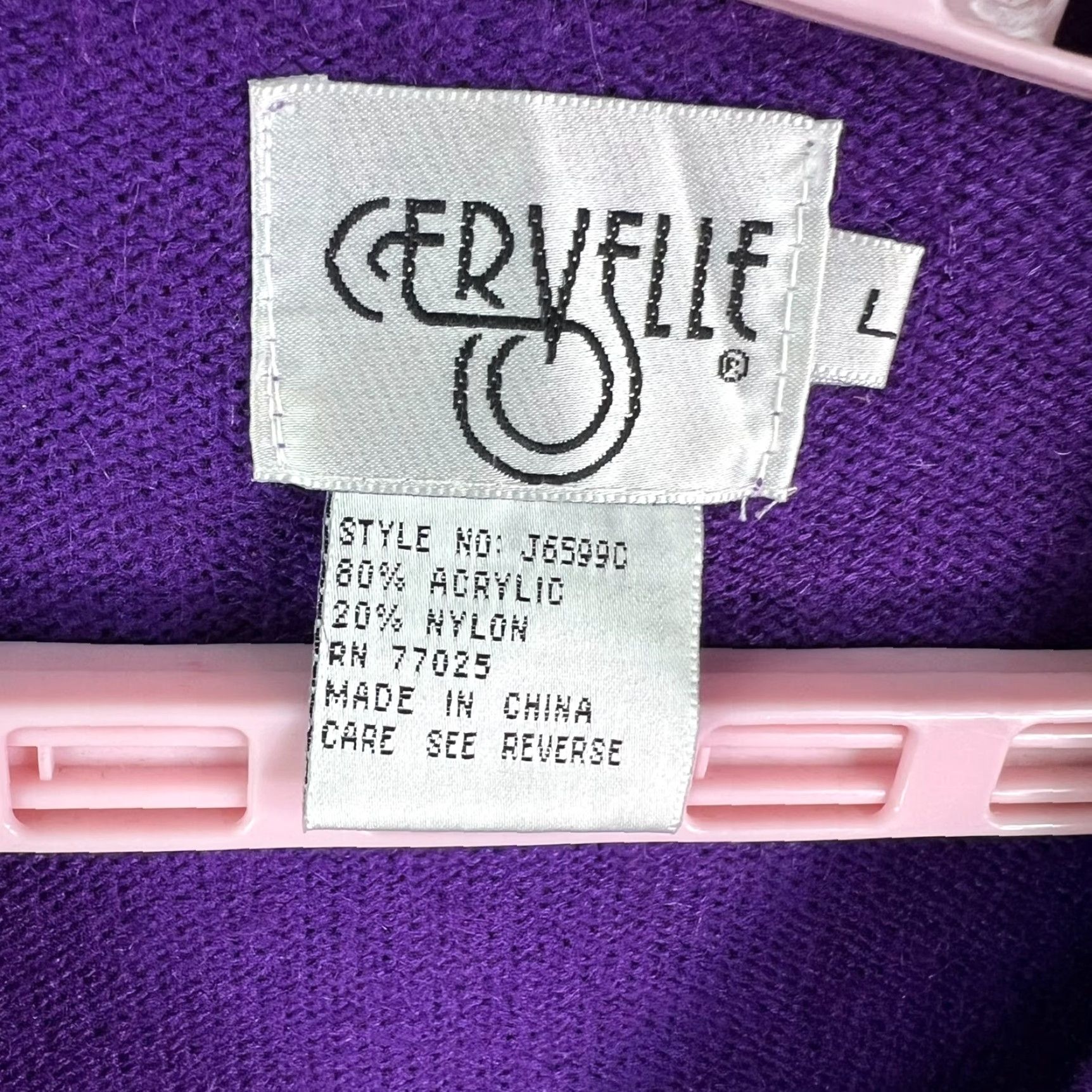 Vintage VINTAGE Cervelle Sweater Dress Womens Size L Purple Long Sleeve V-Neck Bow 80s Christmas Classic Size L / US 10 / IT 46 - 3 Thumbnail