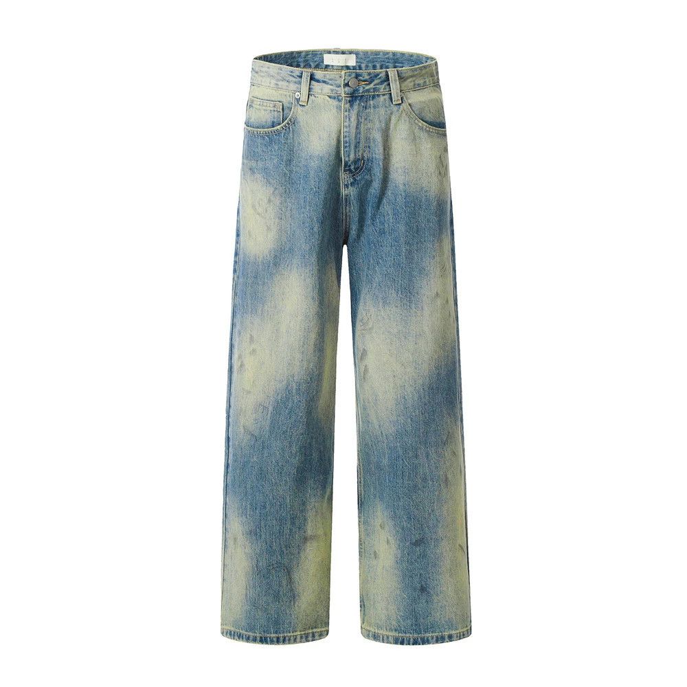 Vintage Men's American street straight tie-dye gradient washed jeans Size US 32 / EU 48 - 1 Thumbnail