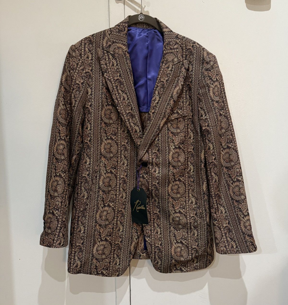Needles Needles Peaked Lapel 2B Jacket -Chintz Stripe Lame