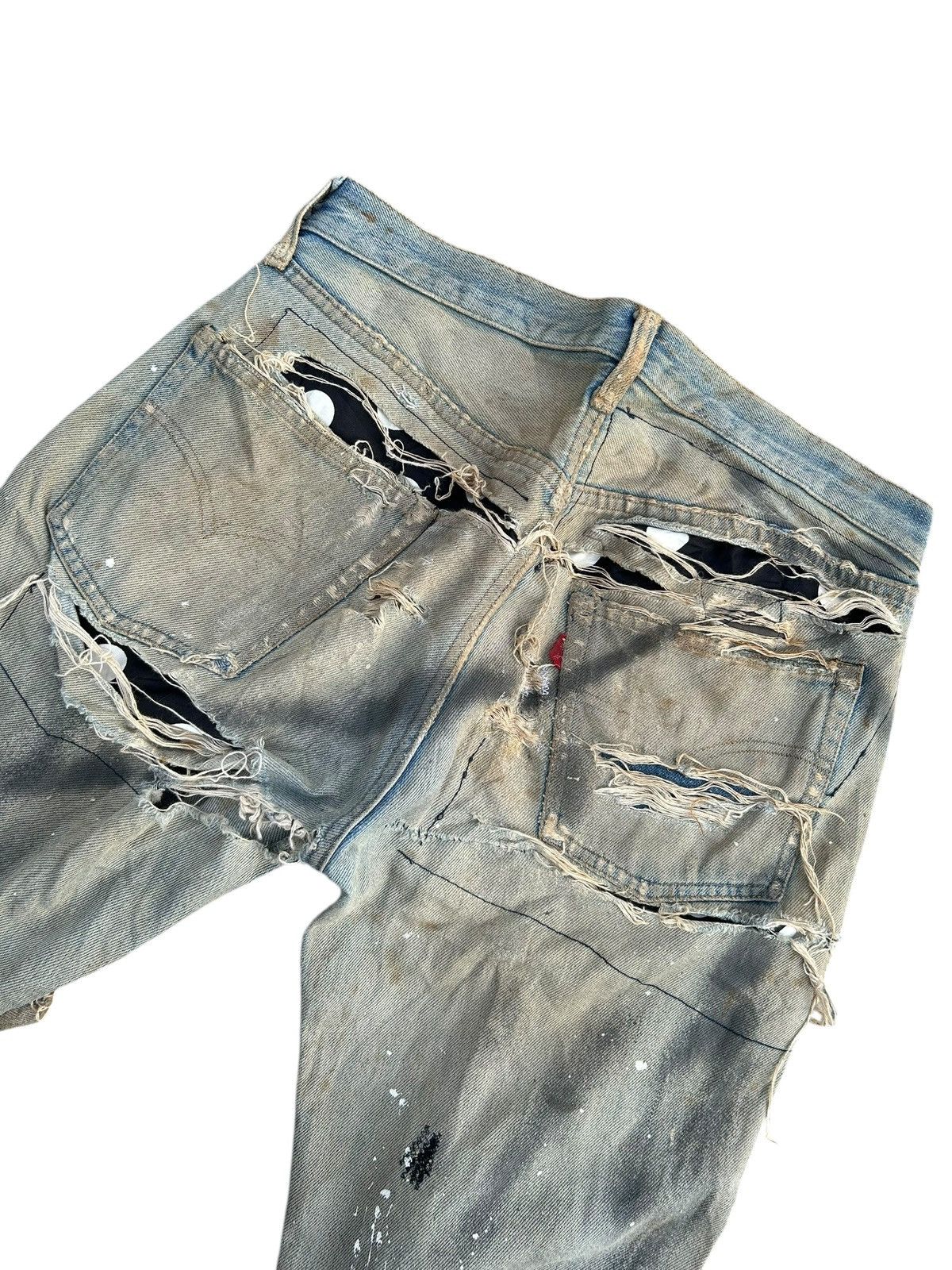 Levi's 80's THRASHED Levi's 6 Selvedge Reconstructed Repair Denim Size US 31 - 14 Thumbnail