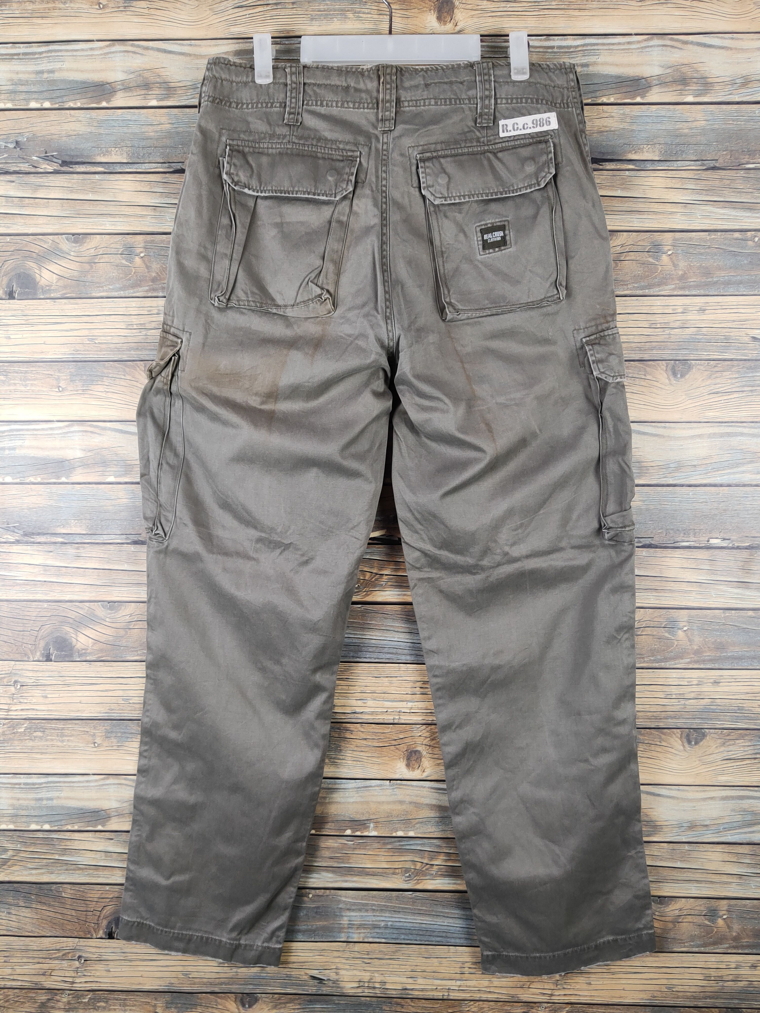 Japanese Brand DL Real Crush Clothing Olive Multipocket Cargo Pants #276 Size US 32 / EU 48 - 7 Thumbnail