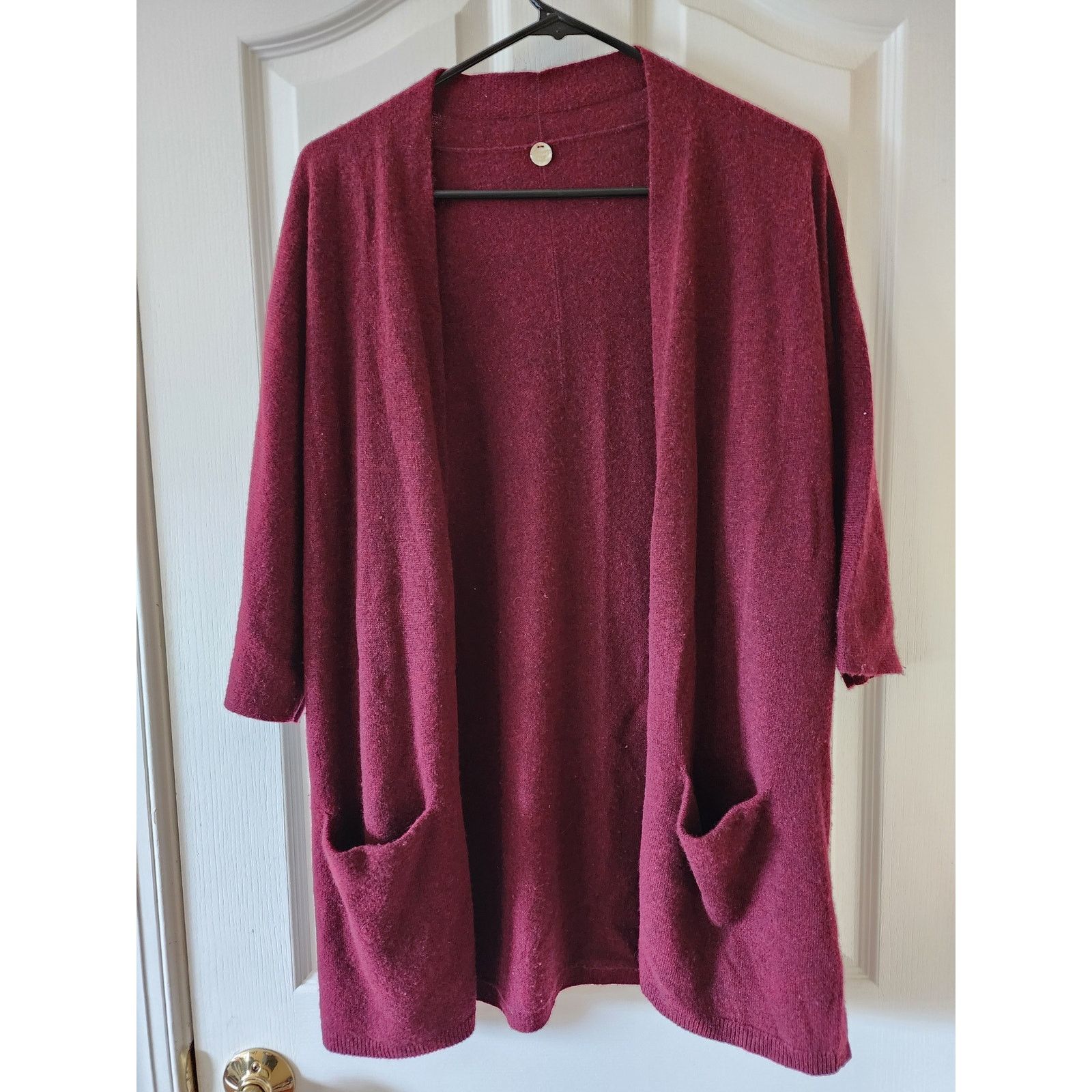 Other Margaret O'Leary Duster Cardigan 100% Cashmere XS/S Burgundy Size XS / US 0-2 / IT 36-38 - 1 Thumbnail