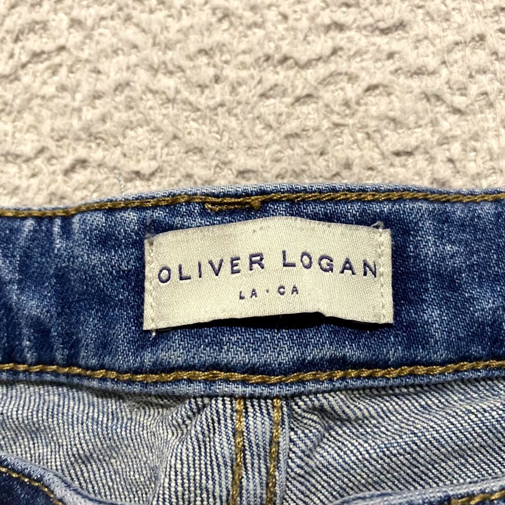 Madison Oliver Logan Madison Wide Leg Jeans sz 33 Blue Denim Medium Wash Weomens Size 27" / US 4 / IT 40 - 3 Thumbnail