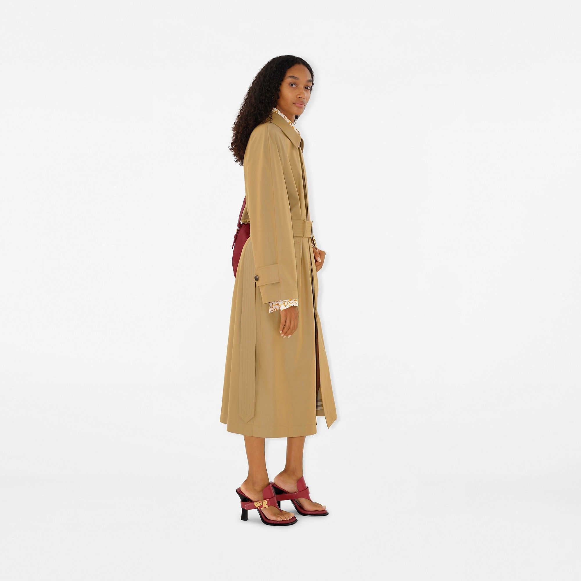 Burberry o1w1db10426 Long Gabardine Car Coat in Spelt Size S / US 4 / IT 40 - 3 Thumbnail