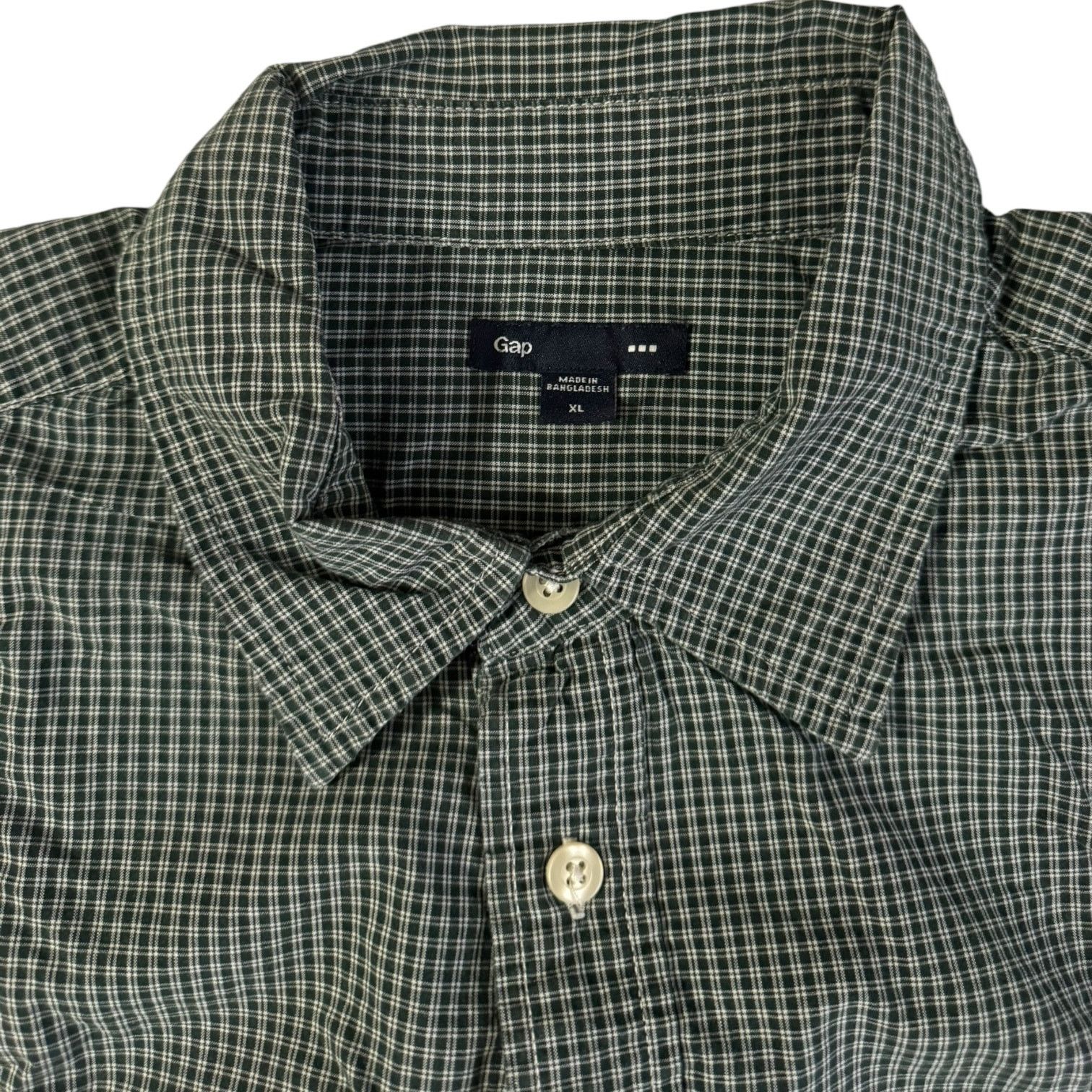 Gap Gap Men’s Green and White Plaid Button Up Shirt – XL Size US XL / EU 56 / 4 - 2 Thumbnail