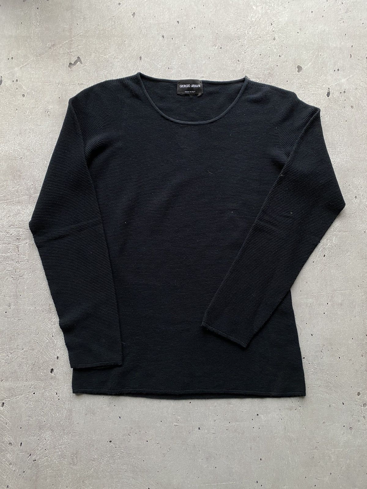 Armani Giorgio Armani Womens V-neck Pullover Sweater Wool Ribbed Size M / US 6-8 / IT 42-44 - 2 Thumbnail