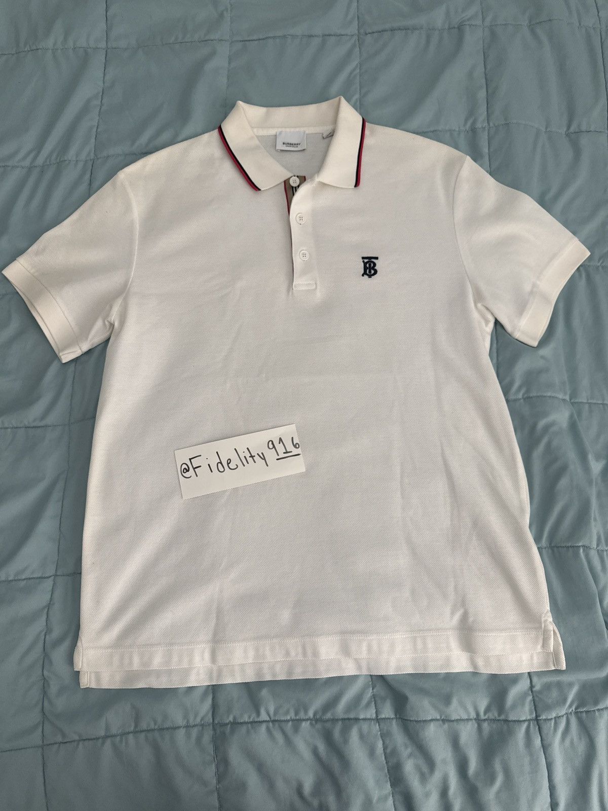 Burberry TB Logo Polo White Shirt
