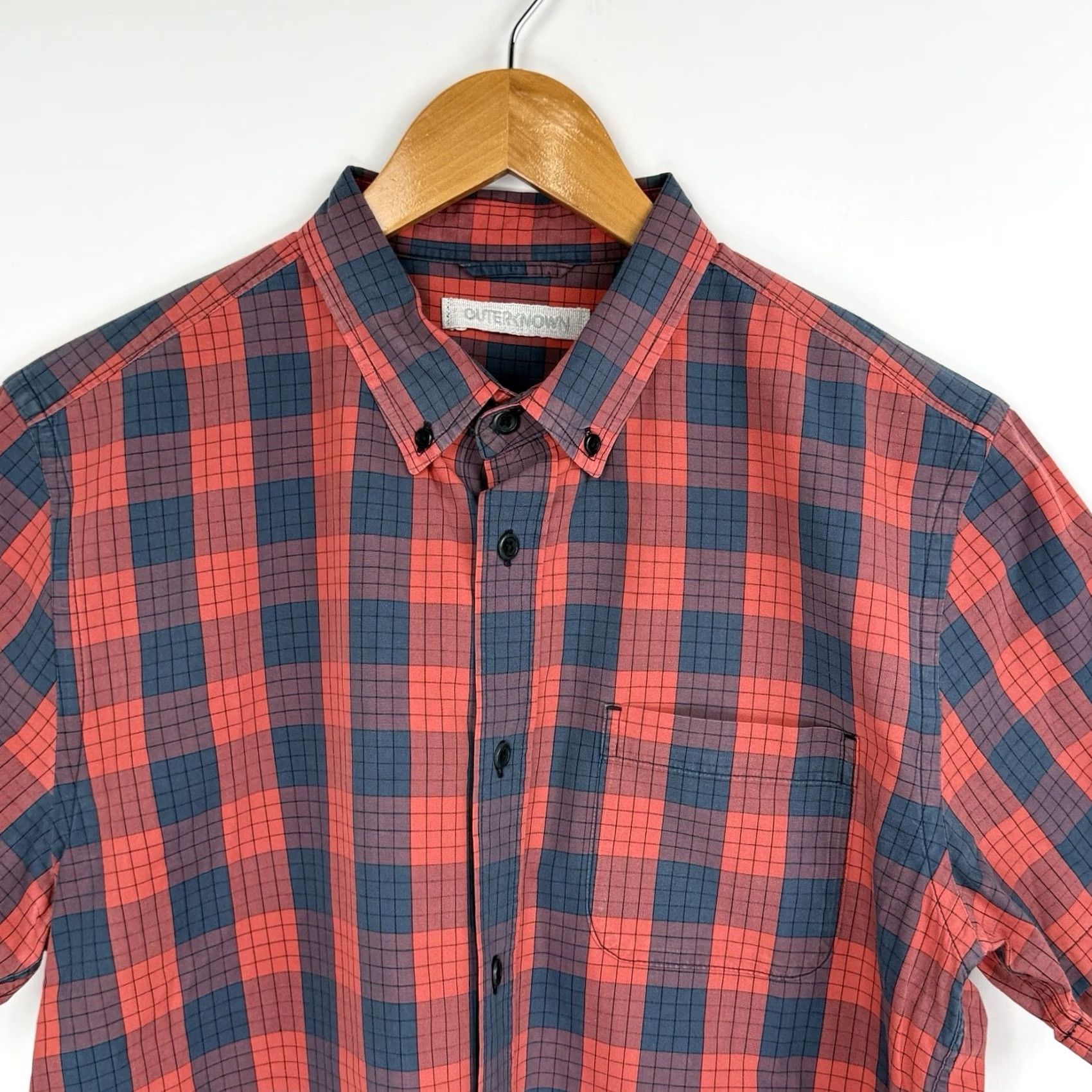 Outerknown Outerknown Shirt Mens Medium Organic Cotton Button Front Casual Red Plaid Shirt Size US M / EU 48-50 / 2 - 3 Thumbnail