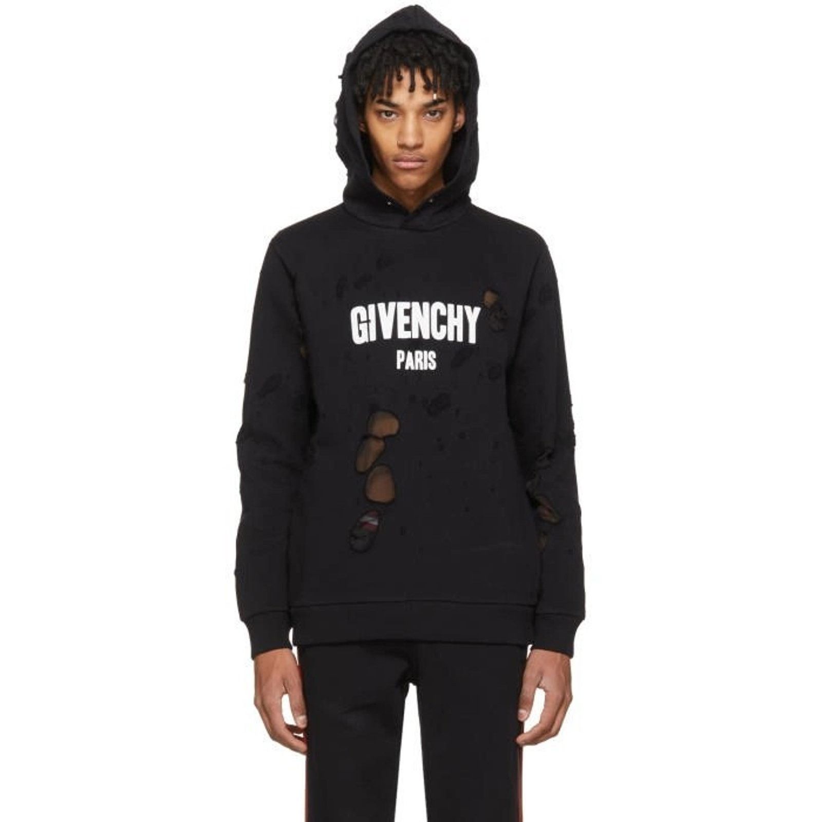 Givenchy Givenchy Paris Destroyed Logo Hoodie 2XL Size US XXL / EU 58 / 5 - 1 Thumbnail