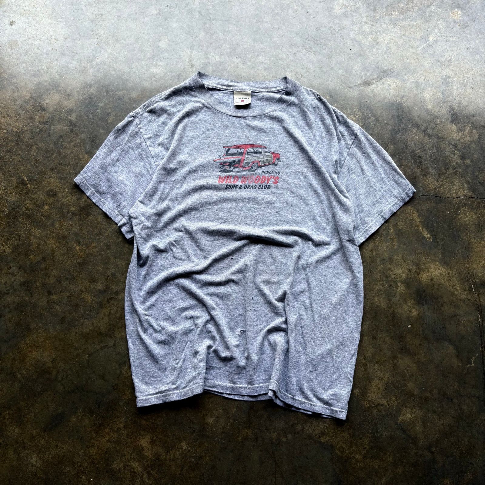 Fossil Vintage Y2K Surf Style Surf and Drag Club T-shirt Size US L / EU 52-54 / 3 - 1 Thumbnail