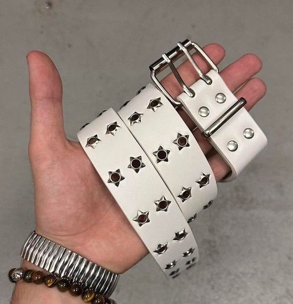 Japanese Brand WHITE STAR BELT Size 32 - 3 Thumbnail