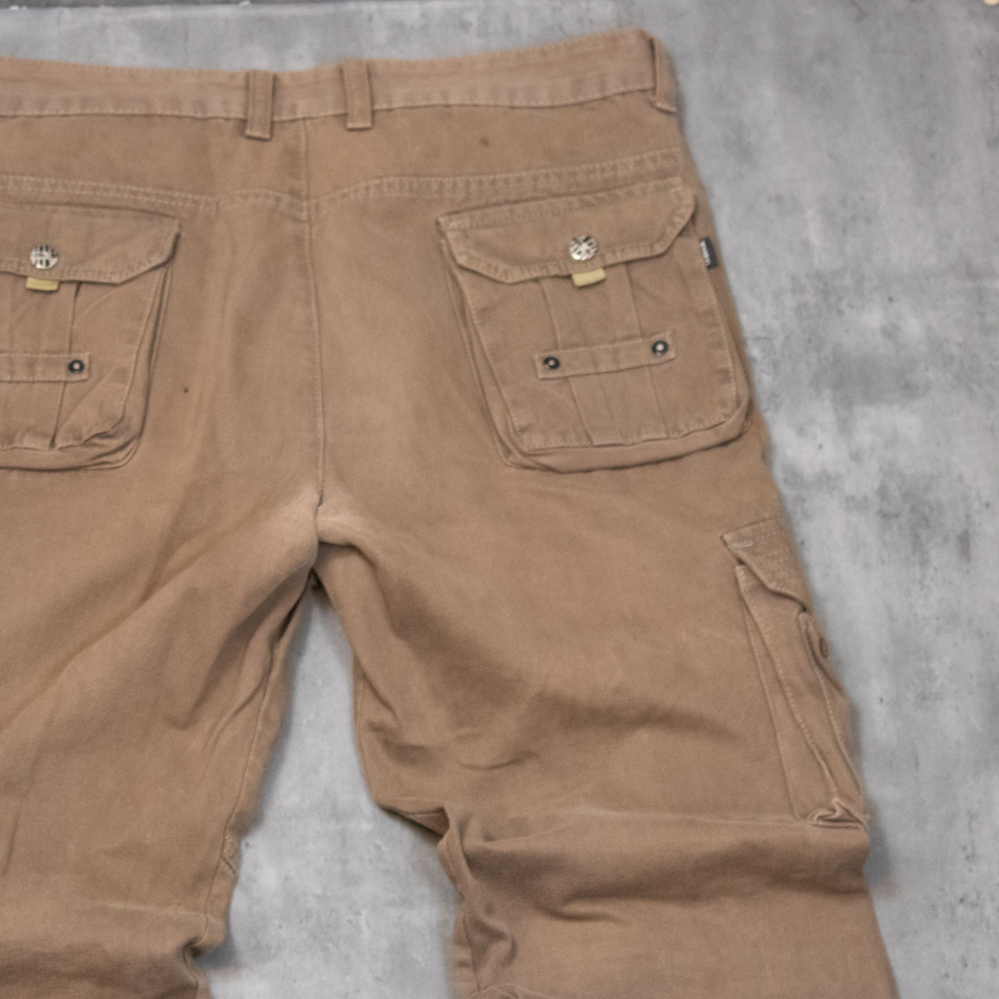 Japanese Brand Y2K 2000's Japanese Relax Baggy Wide Brown Cargo Pant's Size US 36 / EU 52 - 18 Thumbnail