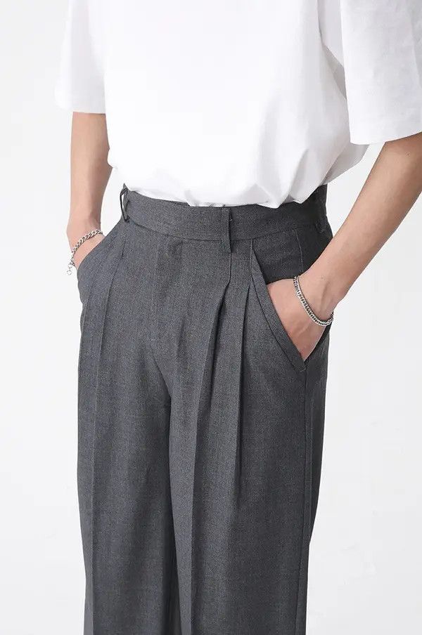 Japanese Brand Hikaru x Shii Gray simple fashion casual versatile trousers Size US 32 / EU 48 - 4 Thumbnail