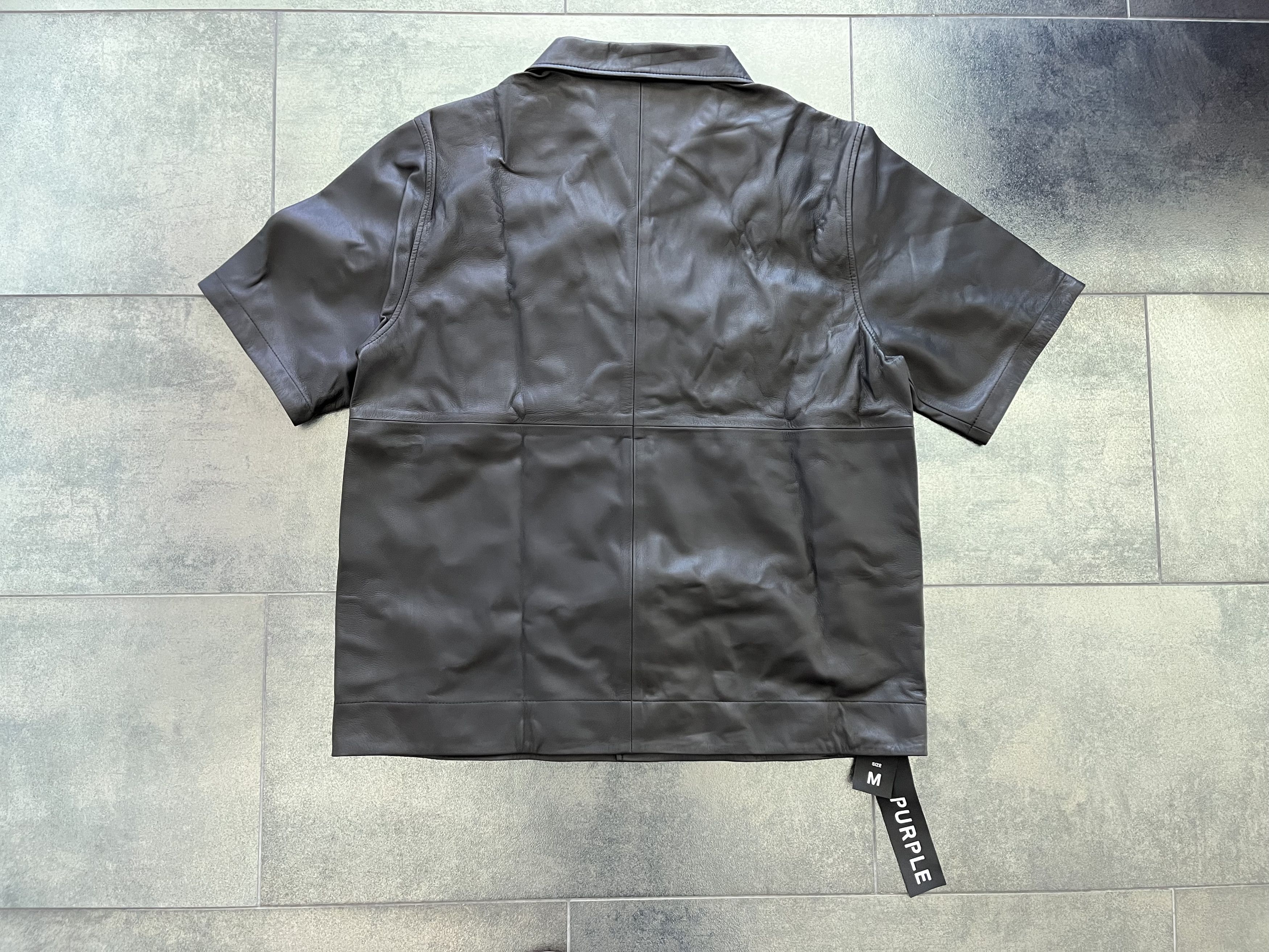 Purple Brand Leather Camp Shirt $1250 Size US M / EU 48-50 / 2 - 8 Thumbnail