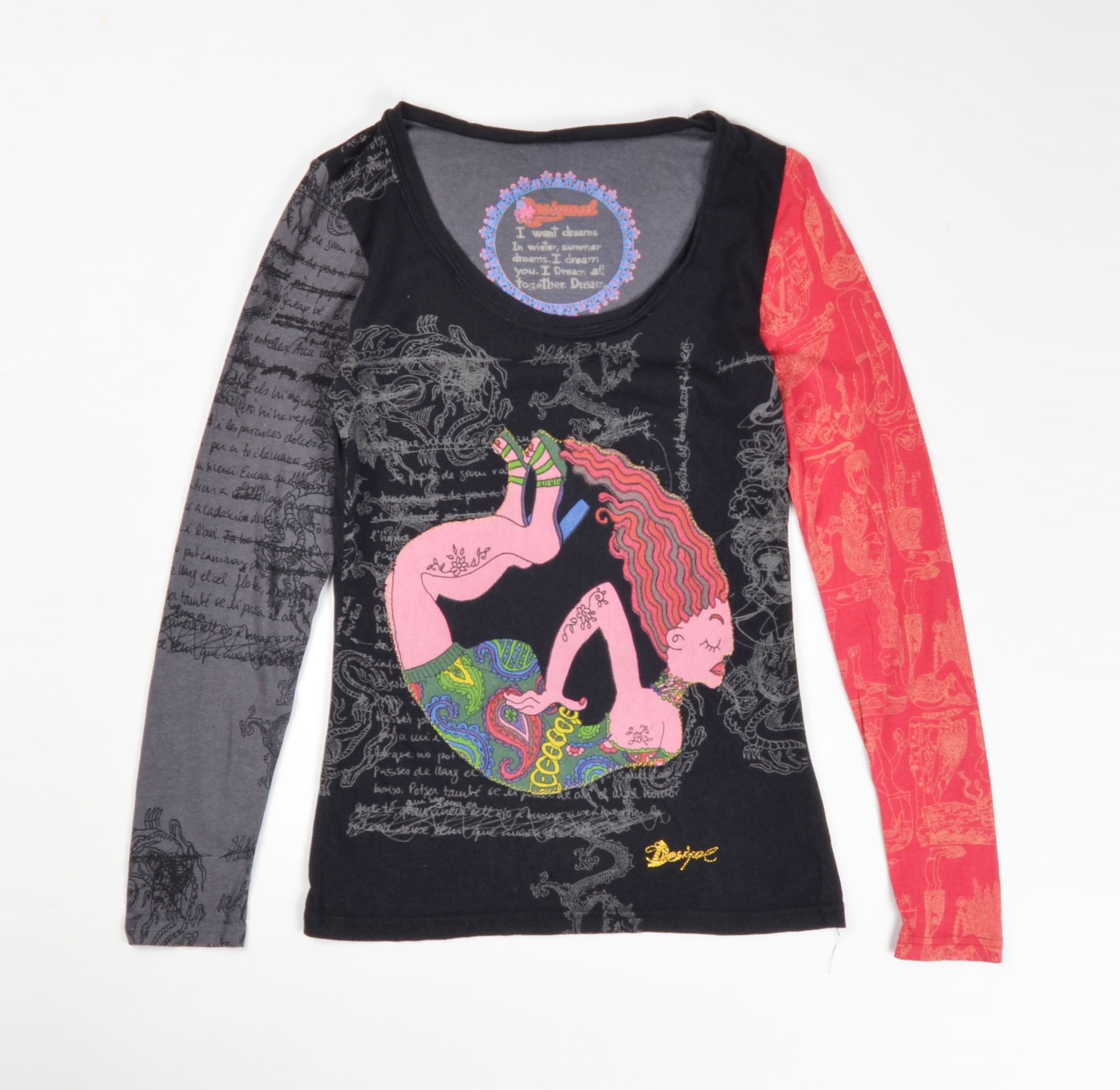 Desigual Vintage Desigual Y2K Graphic Print Long Sleeve Top Size M / US 6-8 / IT 42-44 - 4 Thumbnail
