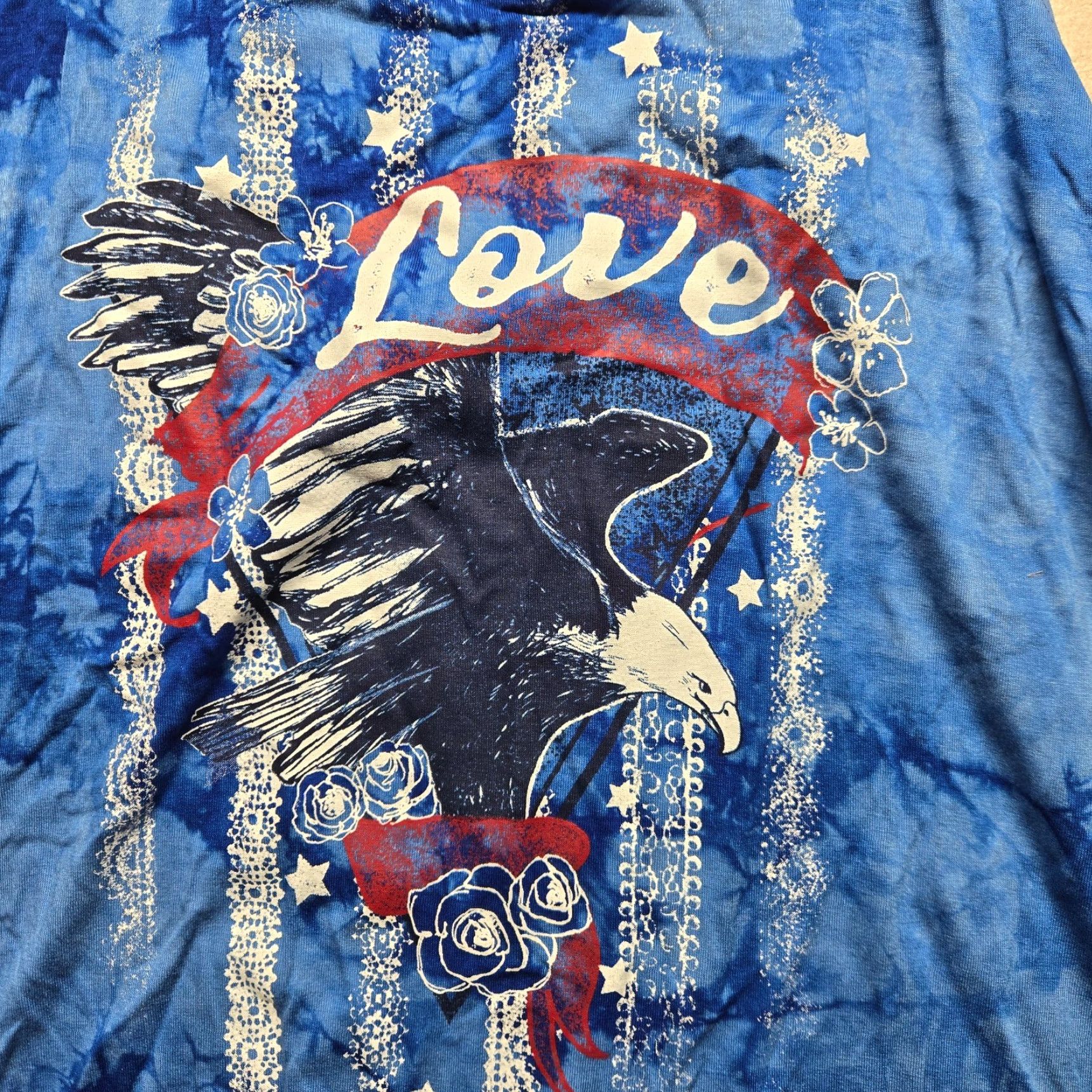 Vintage NEW Tank Top Racer Blue USA Eagle Adult Women's XL Shirt Sleeveless Cotton Plain Casual Summer Blue Ladies XL US flag Eagle Racerback Tank Shirt? Size XL / US 12-14 / IT 48-50 - 2 Thumbnail