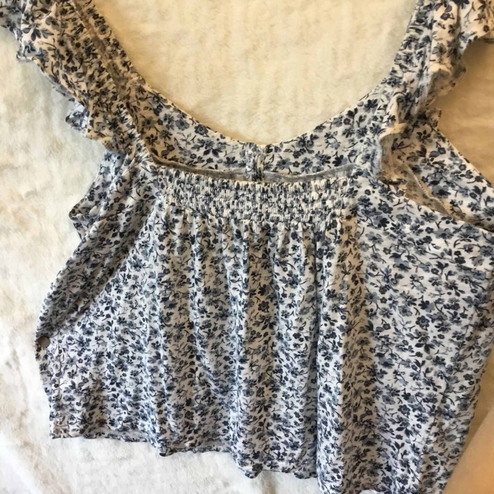 Lucky Brand Lucky Brand Blue Floral Tank Top Size M / US 6-8 / IT 42-44 - 6 Thumbnail