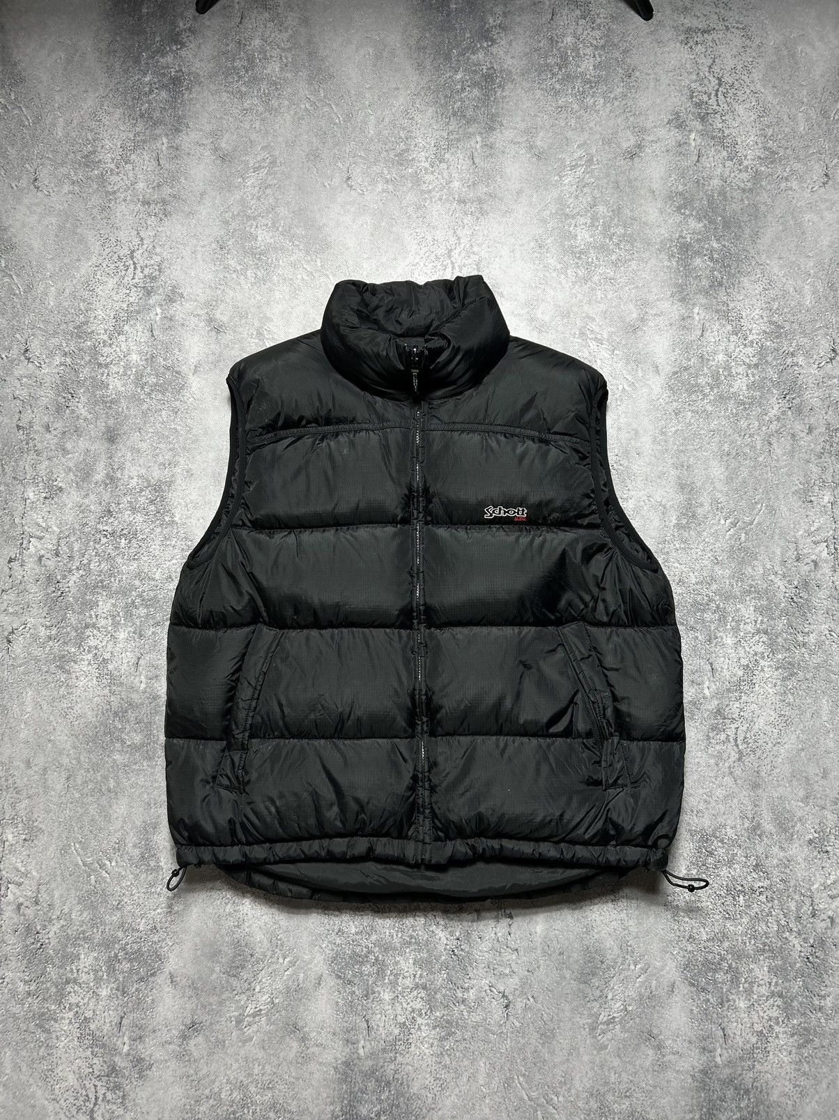 Pre-owned Schott X Vintage Puffer Vest Schott Logo Black 700 Nyc