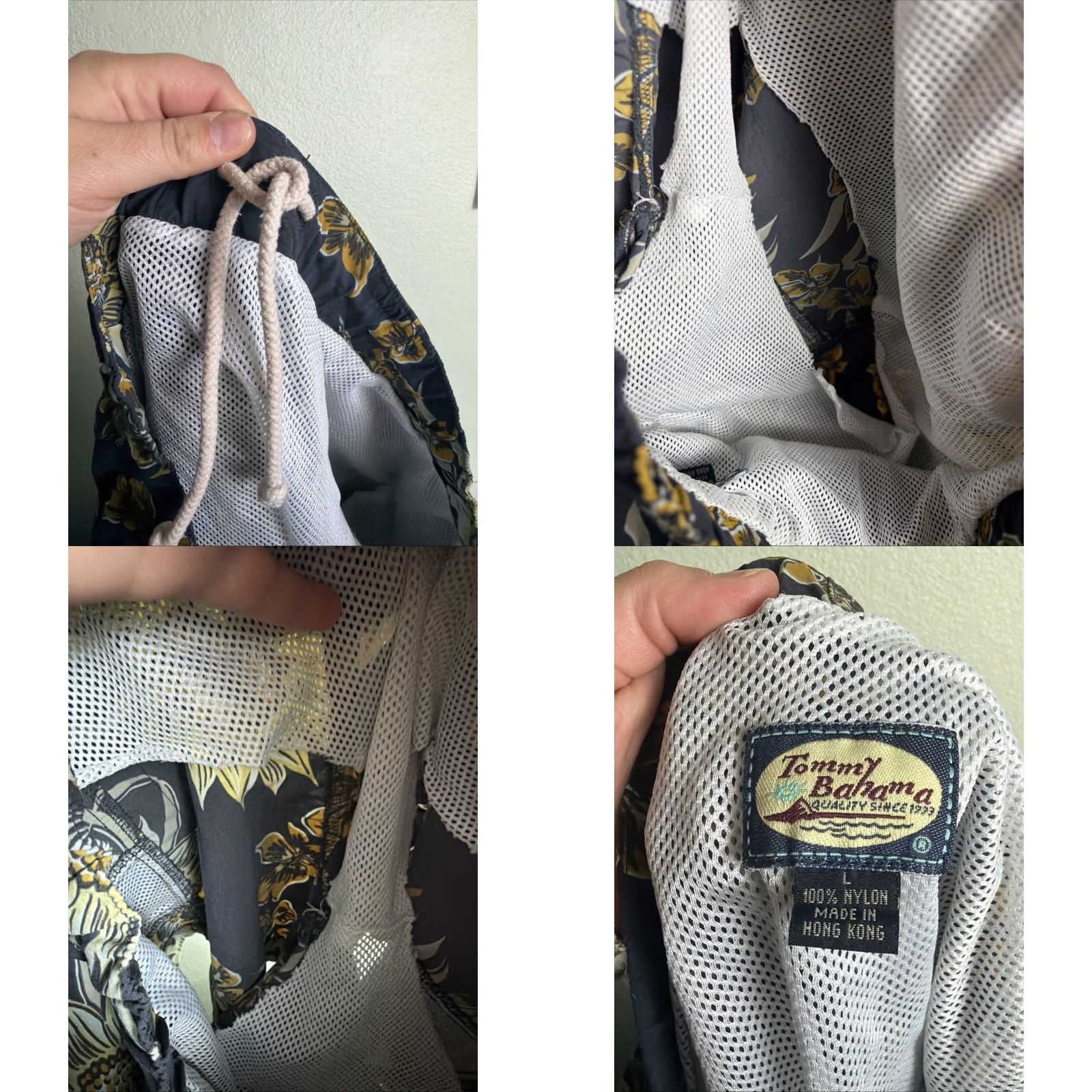 Tommy Bahama Tommy Bahama Trunks Mens Large Gray Lined Tropical 38x4 Drawstring Size ONE SIZE - 9 Thumbnail