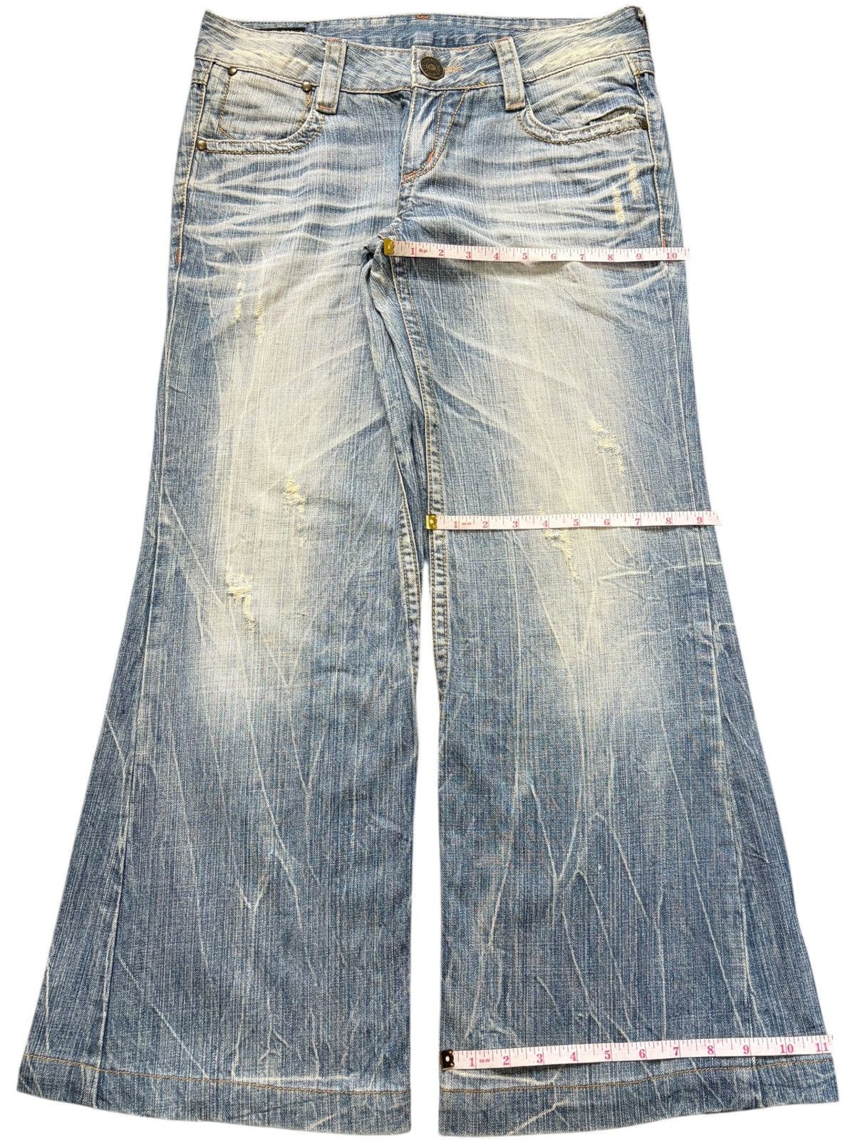 Acne Studios Vintage Japanese Lolita Distress Low Rise Flare Jeans Size 32" / US 10 / IT 46 - 8 Thumbnail
