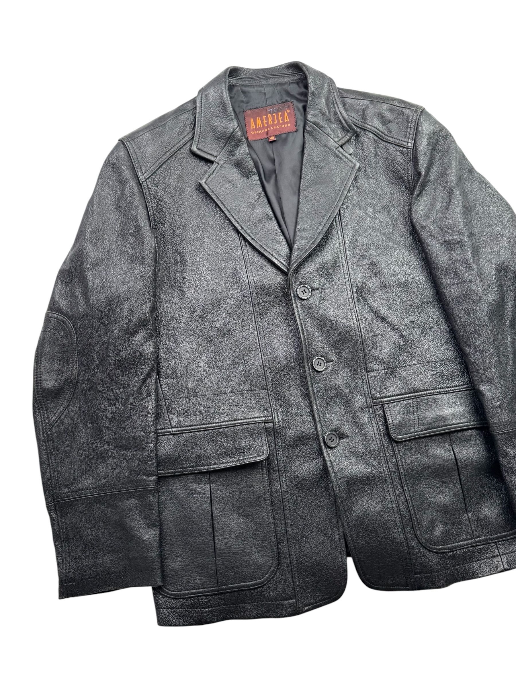 Japanese Brand Vintage Leather Blazer Jacket W124(V9) Size US M / EU 48-50 / 2 - 2 Thumbnail