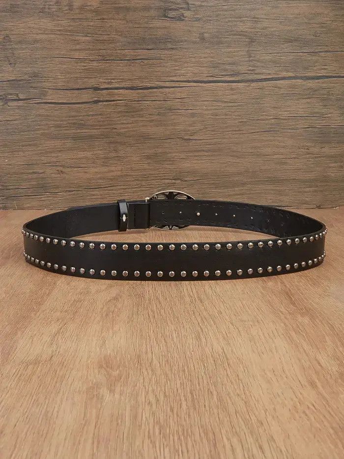 Japanese Brand × Vintage Y2K Punk Floral Cross Buckle Belt Size 32 - 3 Thumbnail
