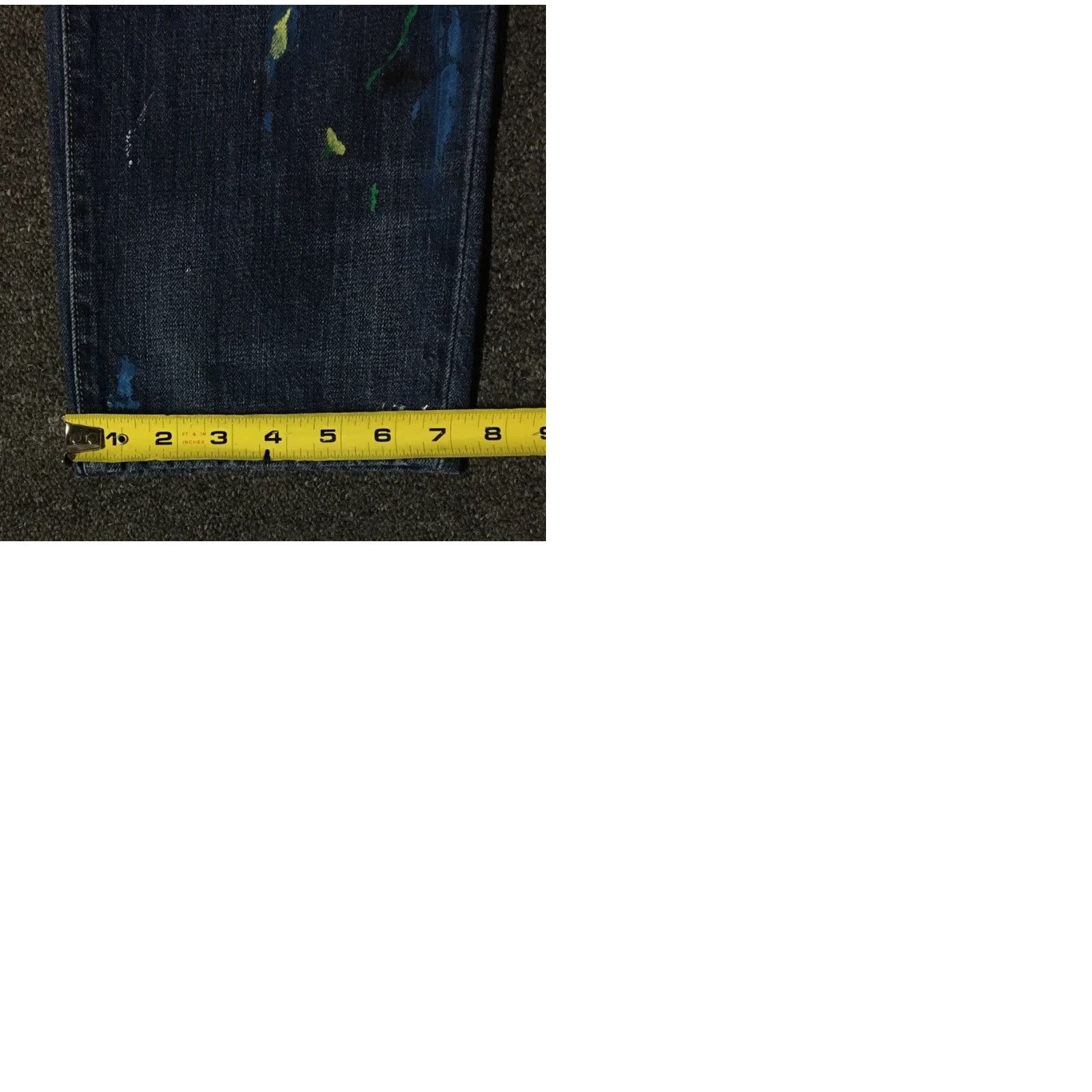 Ralph Lauren Polo Ralph Lauren Paint Splatter Girlfriend Jeans 14 Distress Art Sport Vtg 90s Womens Jeans 14 Blue Size 36" / US 14 / IT 50 - 9 Thumbnail