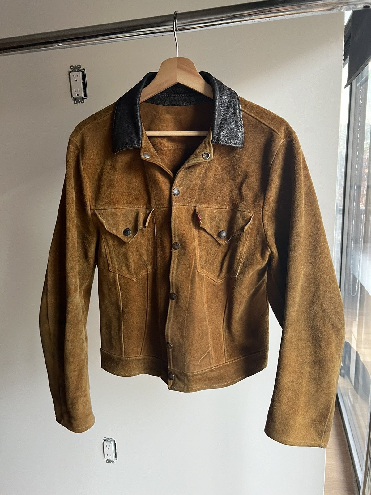 Image of Levis Vintage Clothing Levi’S Capital E Vintage Suede Jacket in Brown, Men's (Size Small)