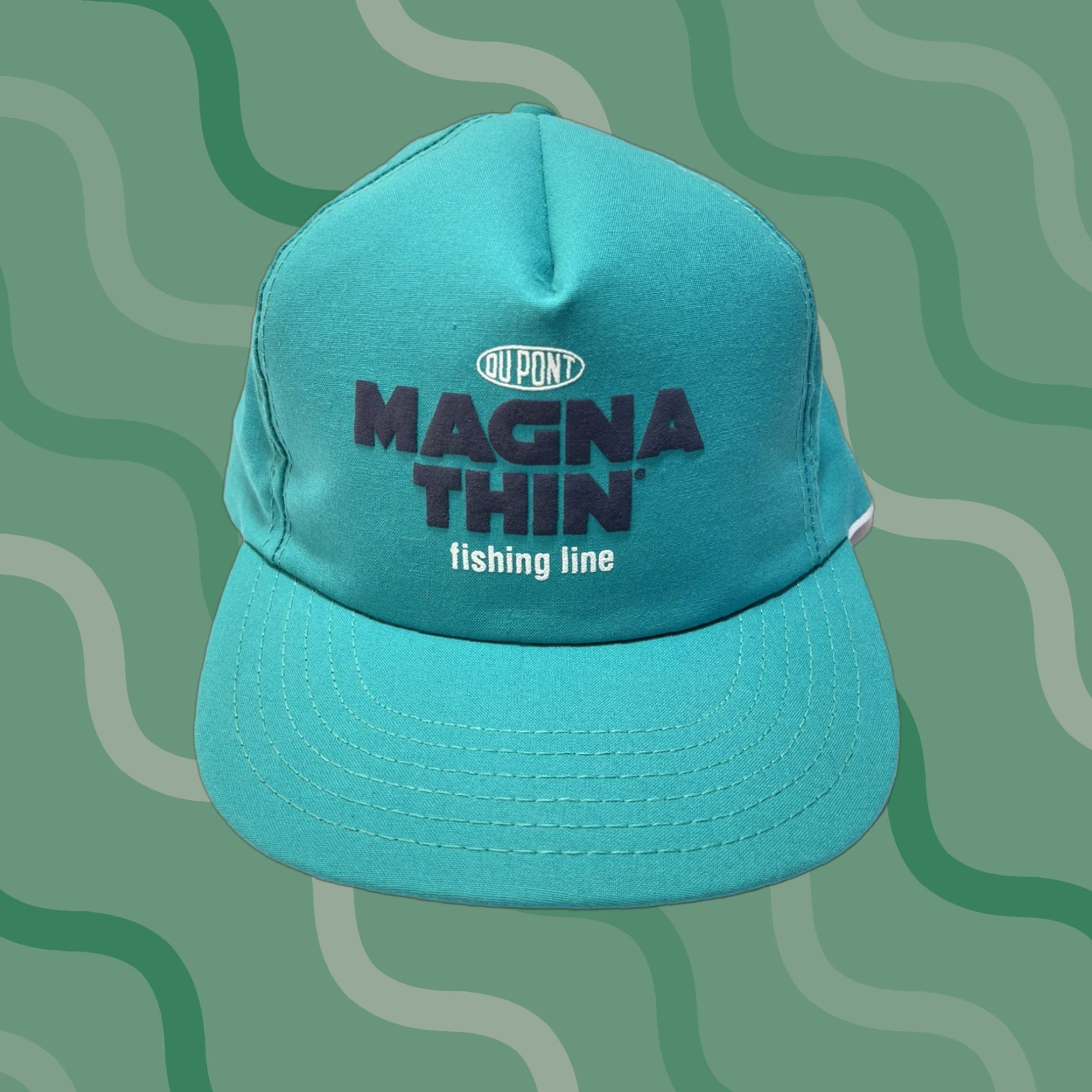 Vintage VINTAGE Magna Thin Fishing Theme Trucker Hat Adjustable Blue Solid 90s Mens Size ONE SIZE - 1 Thumbnail