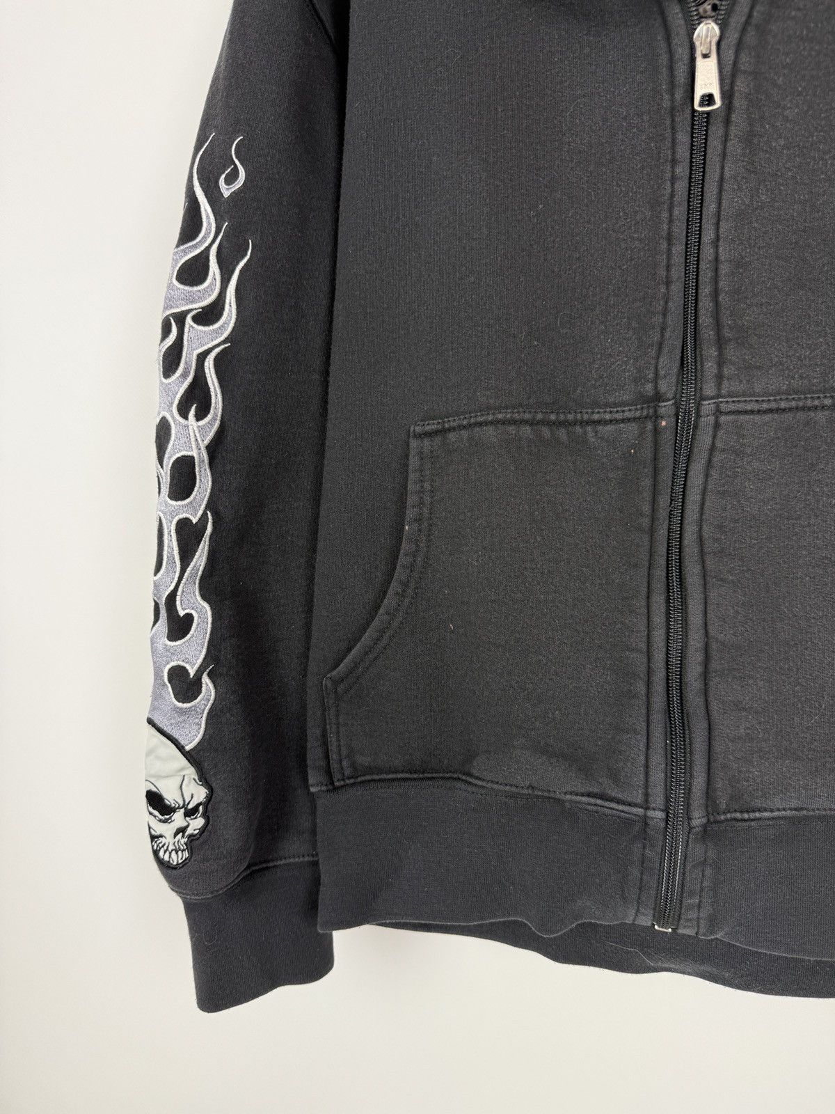 Vintage 2000s Vintage Road House Biker Skulls Flame Boxy Zip Hoodie Size US S / EU 44-46 / 1 - 4 Thumbnail