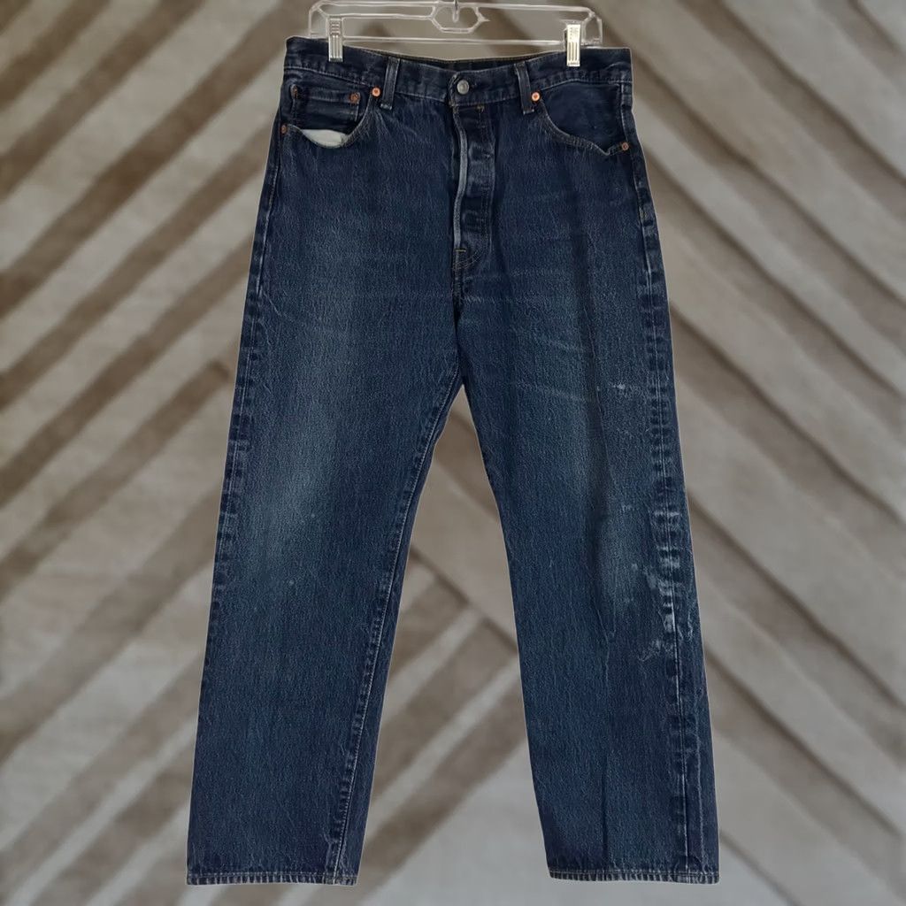 Levi's LEVI'S MEN'S Jeans 501 Denim Straight Button Fly Blue 36 x 32 Regular Inseam 32 Mens Size US 36 / EU 52 - 1 Thumbnail
