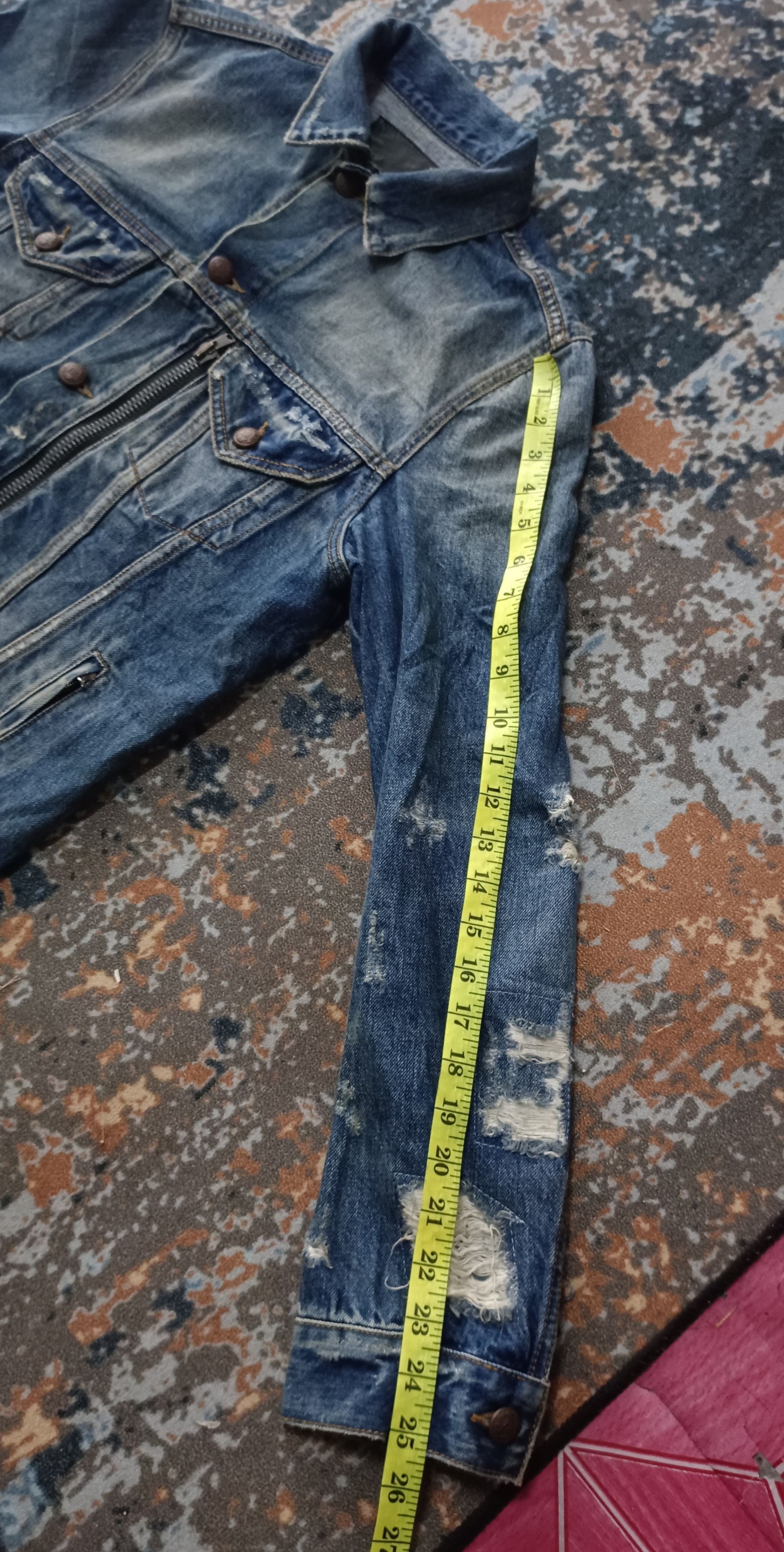 R13 R13 Zippered Trucker Denim Distressed Size US M / EU 48-50 / 2 - 23 Thumbnail