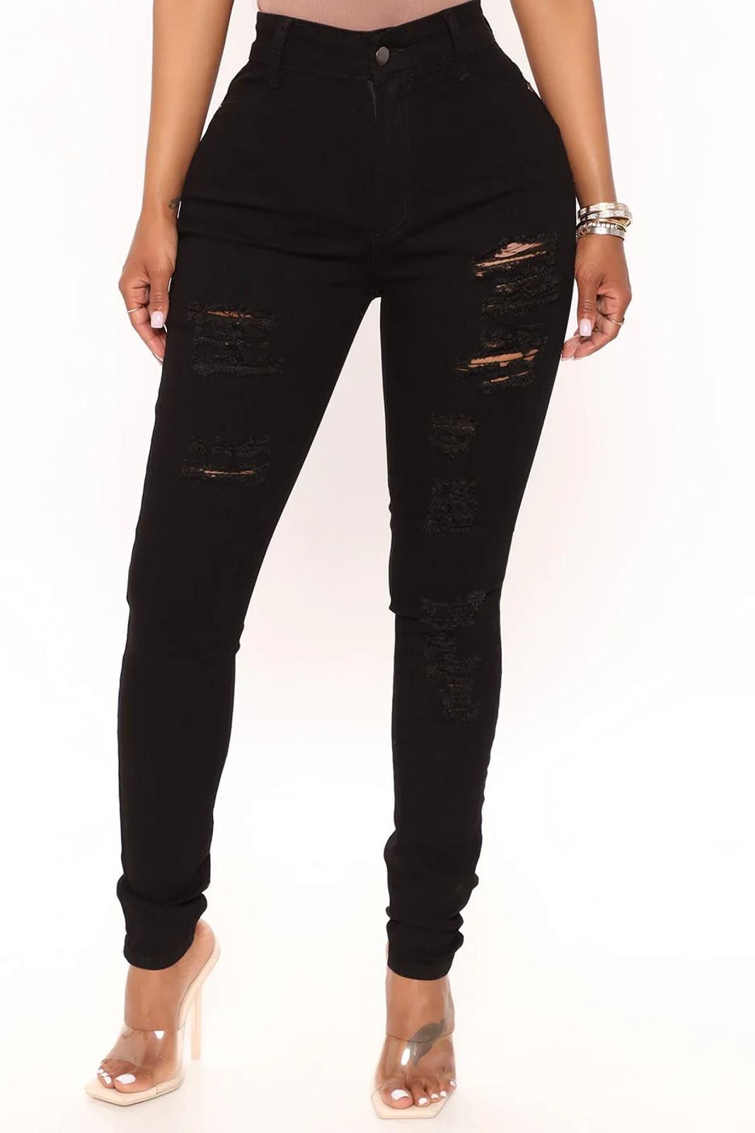 Fashion Nova Lola Low Rise Skinny Jeans - Black Size 29" - 1 Thumbnail