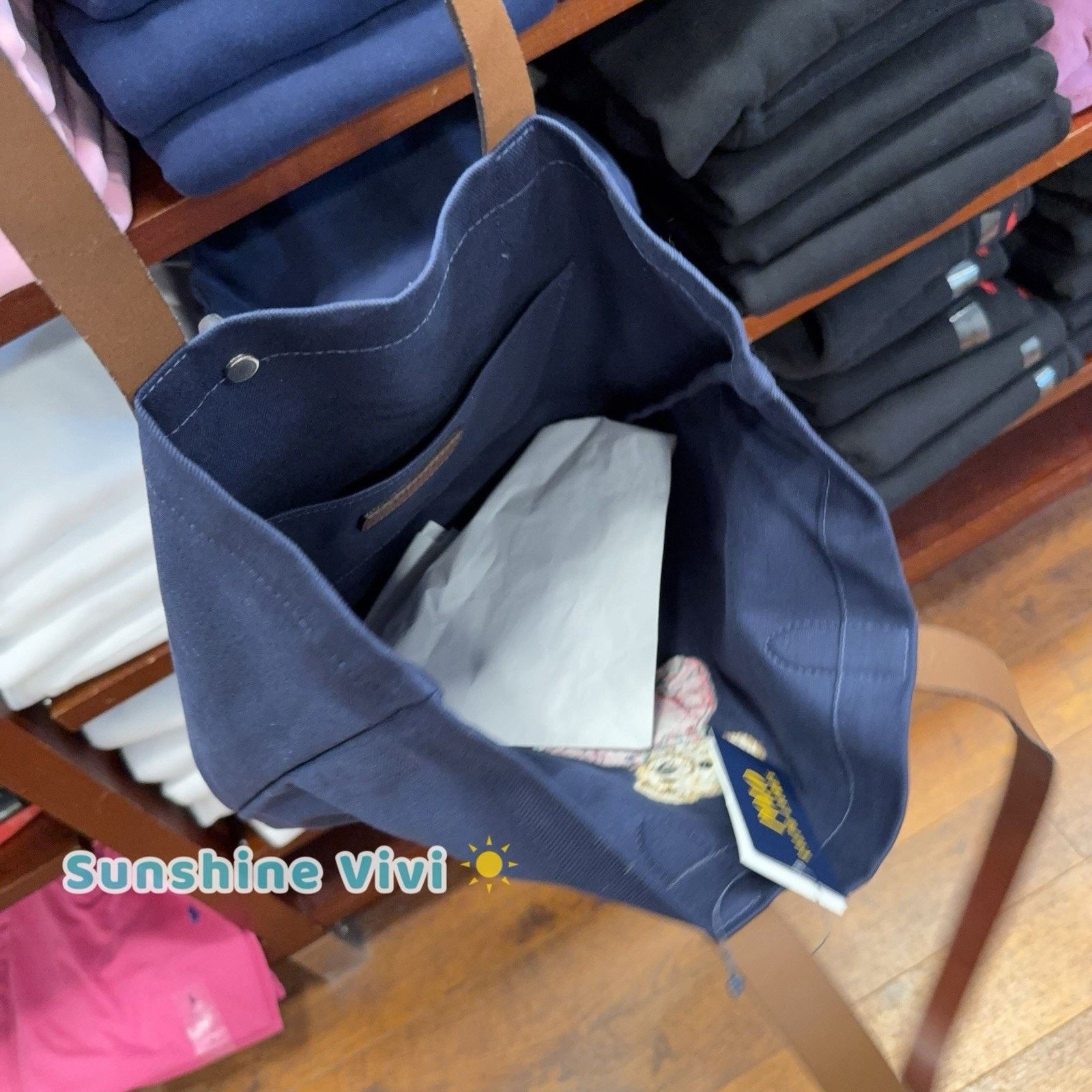 Polo Ralph Lauren NWT Polo Ralph Lauren Embroidered Jacket Bear Tote Bag Navy Size ONE SIZE - 4 Thumbnail