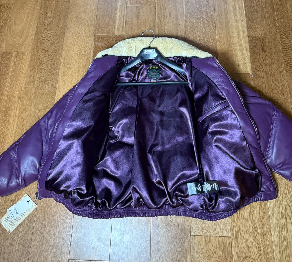 Schott × Supreme Supreme Schott Chevron Leather Down Puffer Jacket Size US XL / EU 56 / 4 - 9 Thumbnail
