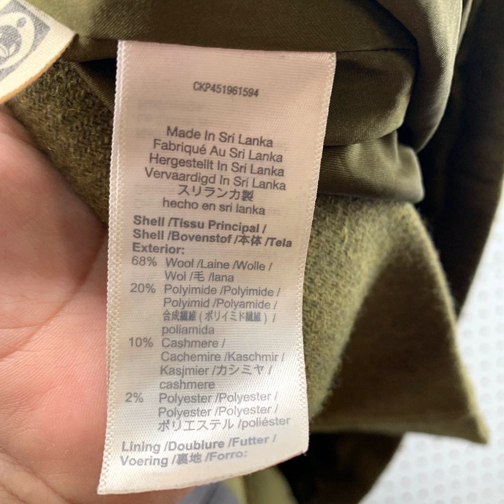 Madewell VINTAGE Madewell Wool Coat Womens Medium Olive Green Asymmetrical Zip Cashmere Blend Coat Long Wool Herringbone Green 90s Womens Size M / US 6-8 / IT 42-44 - 4 Thumbnail