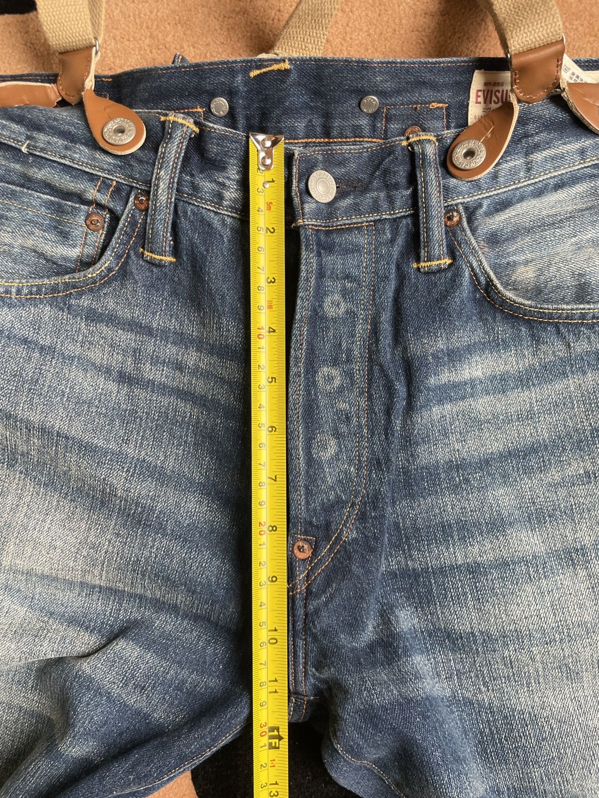 Evisu × Vintage EVISU Red suspenders daicock jeans size:30x34 Size US 30 / EU 46 - 15 Thumbnail