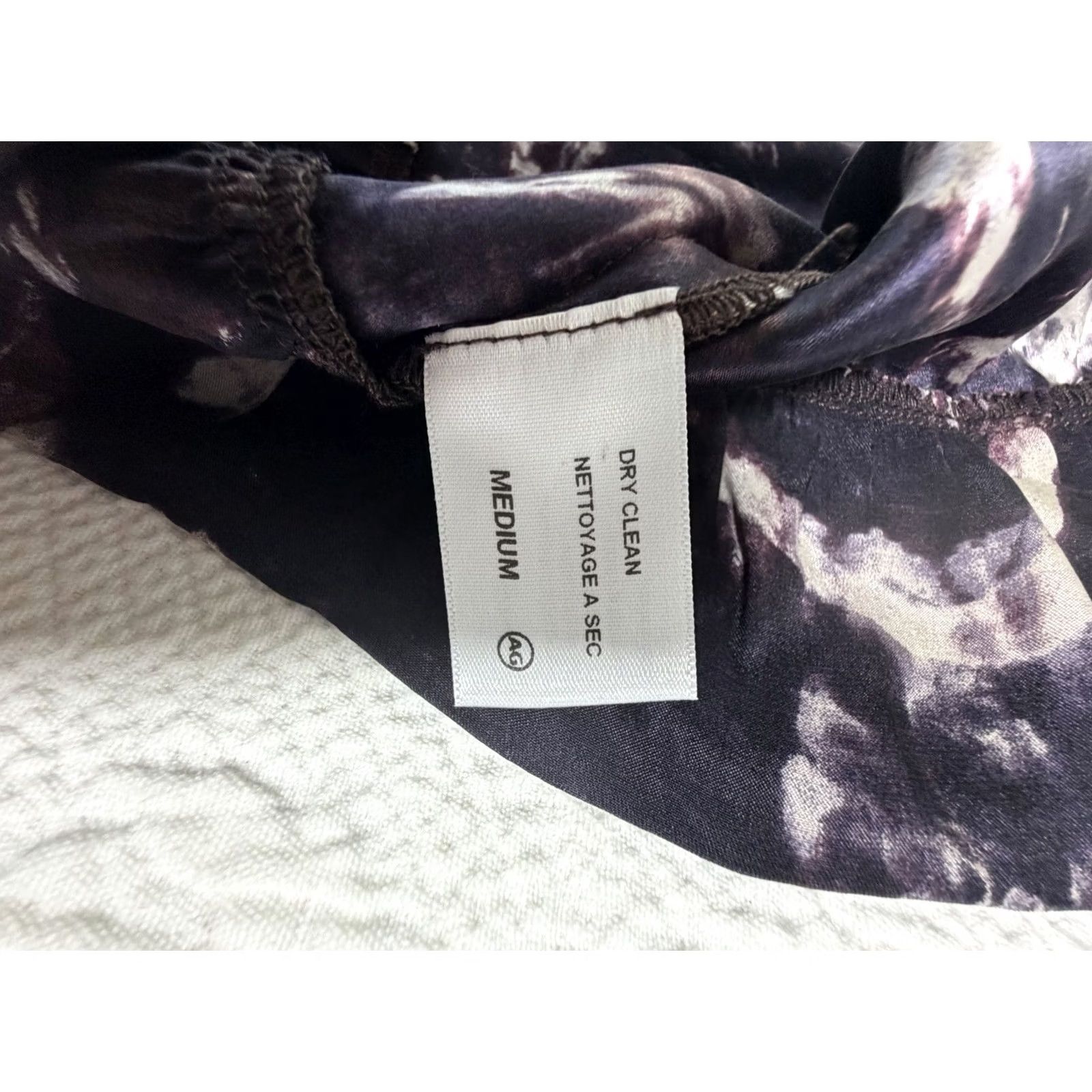 Vintage AG Adriano Goldschmied 100% Silk Tie Dye Ruffle Blouse - Plum/Purple M Women Shirt Size M / US 6-8 / IT 42-44 - 7 Thumbnail