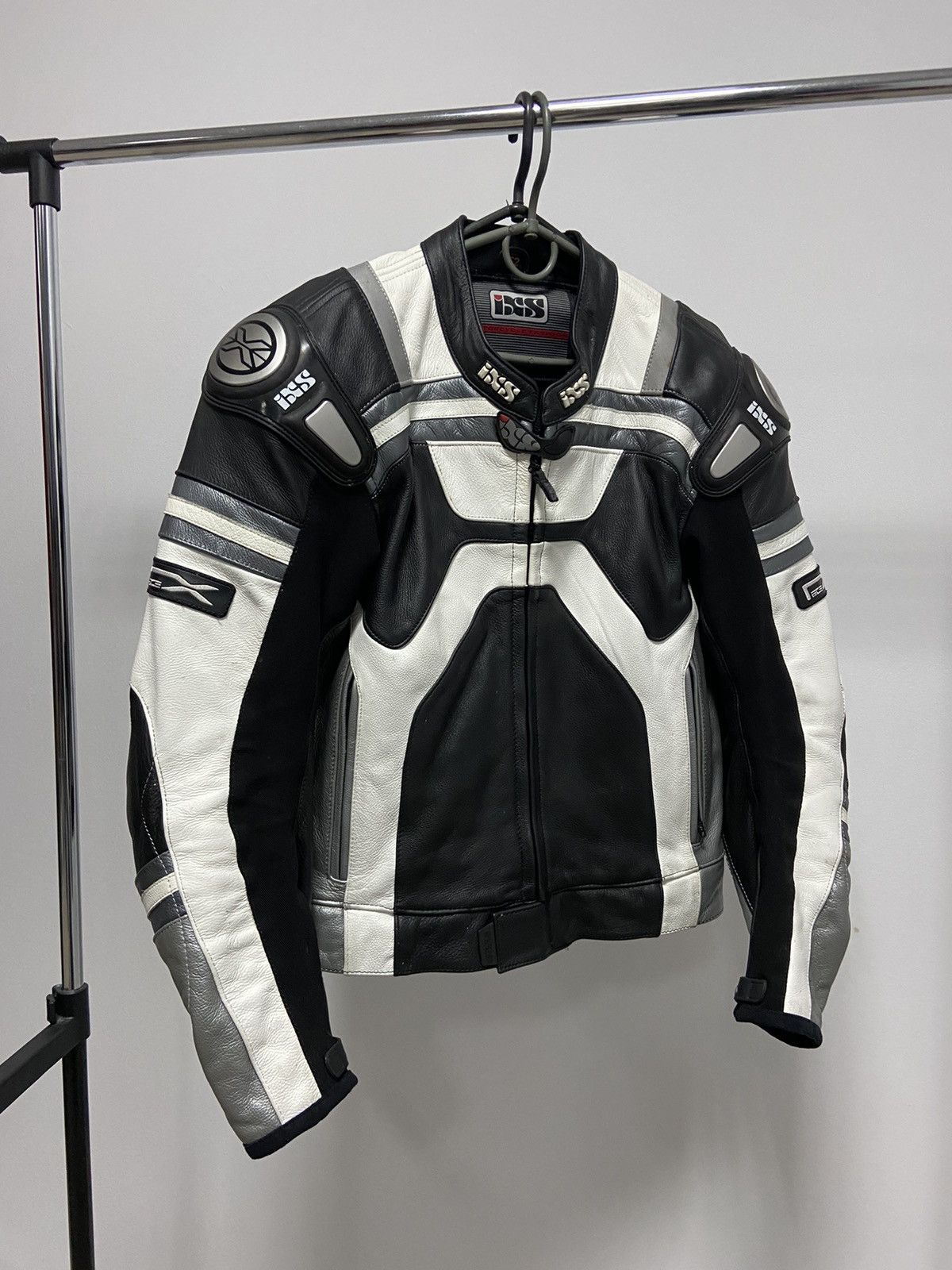 IXS MOTO Racing Leather Jacket Vintage Big Logo