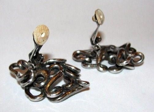 Designer Sterling Silver Scrollwork Wire Earrings Size ONE SIZE - 4 Thumbnail