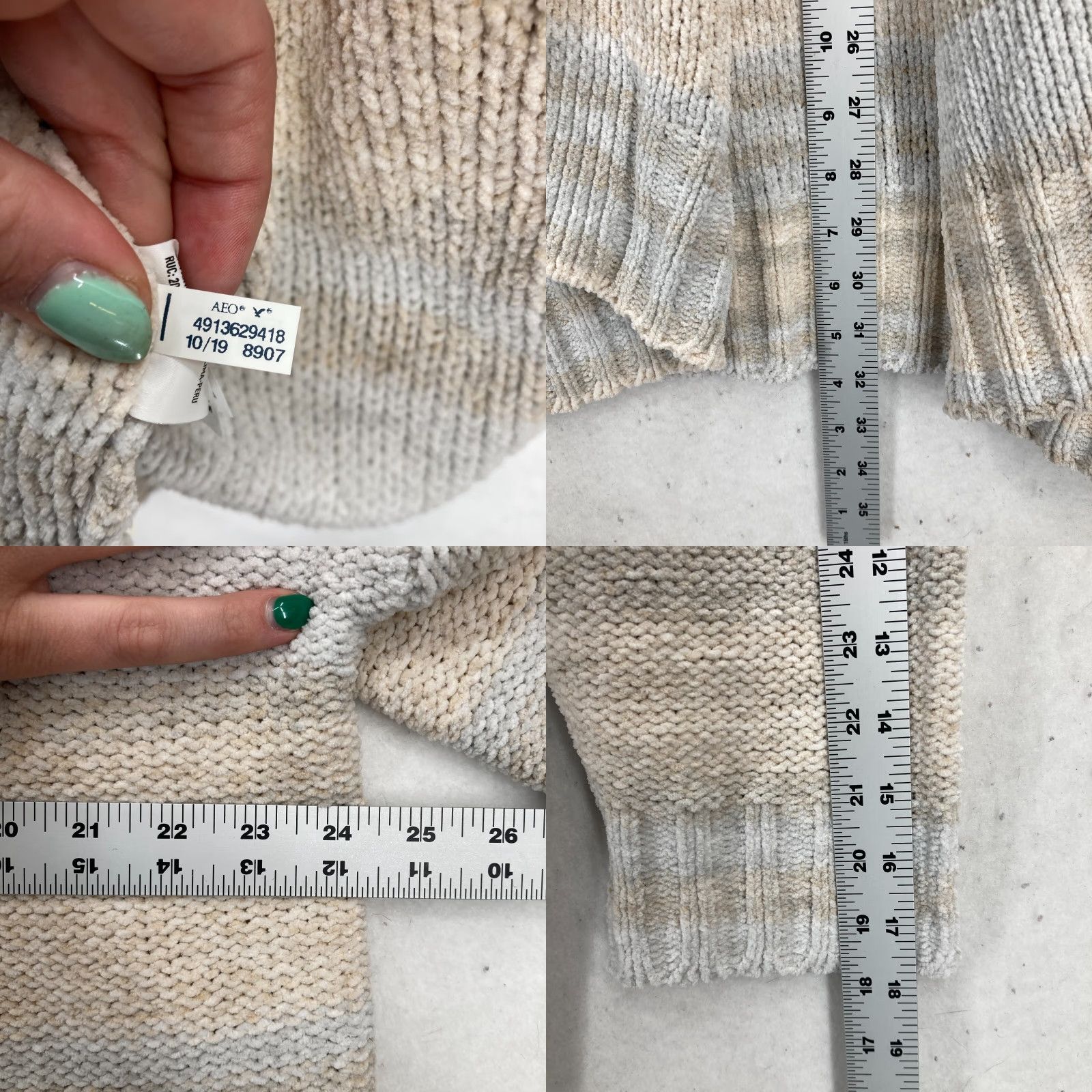 American Eagle Outfitters American Eagle Outfitters Cardigan Women’s Striped Knit Open Front M Gray Beige Sweater Size M / US 6-8 / IT 42-44 - 8 Thumbnail