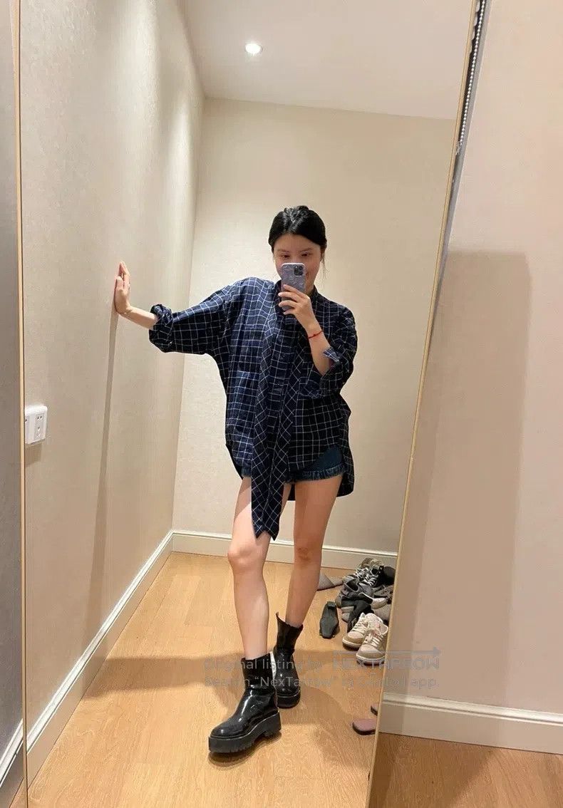 Balenciaga Balenciaga Back logo checkered shirt Size 4XL / US 24-26 - 9 Thumbnail