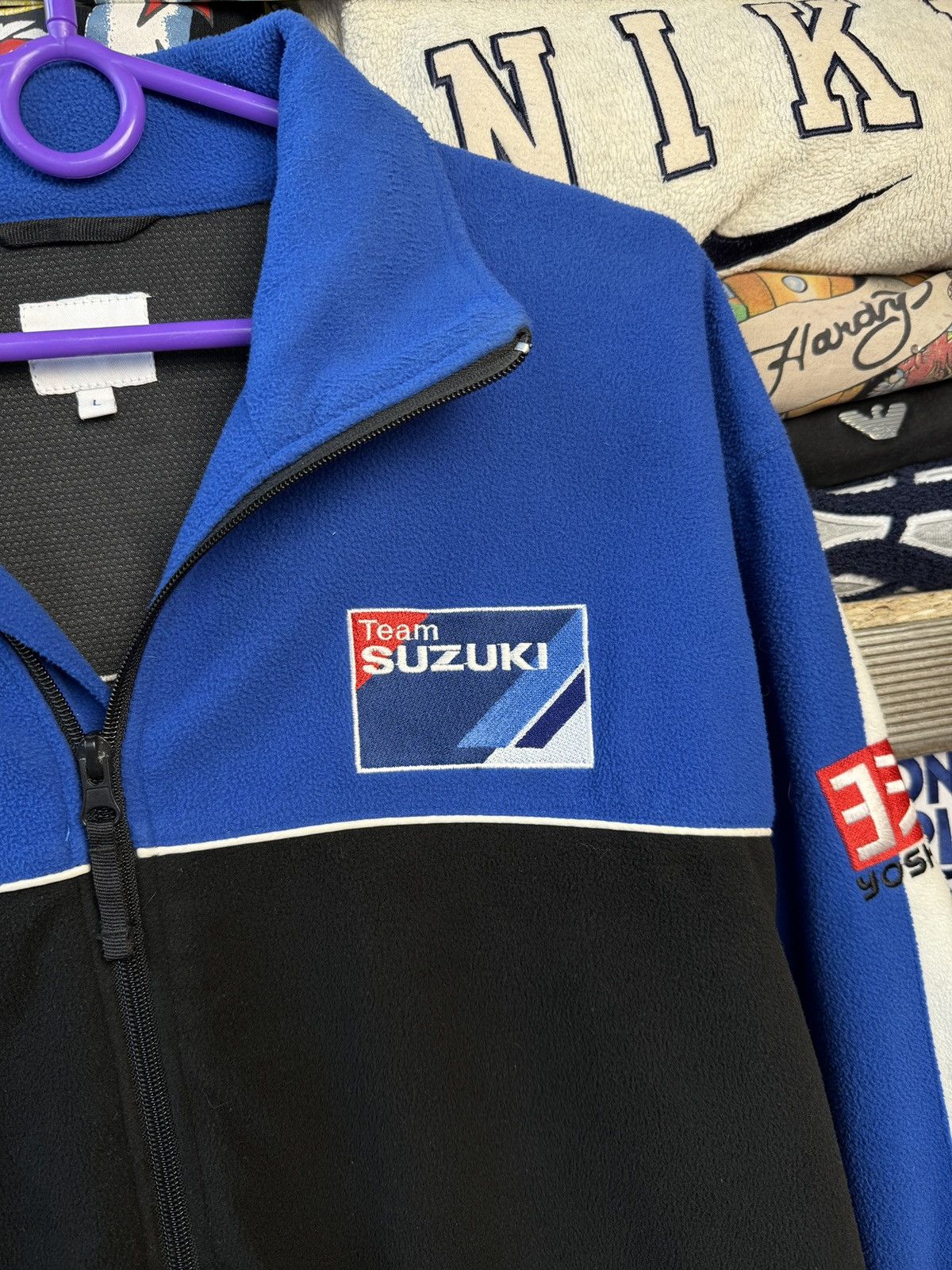 NASCAR × Vintage Vintage Suzuki Racing Fleece Jacket Nascar Big Logo Size US L / EU 52-54 / 3 - 3 Thumbnail