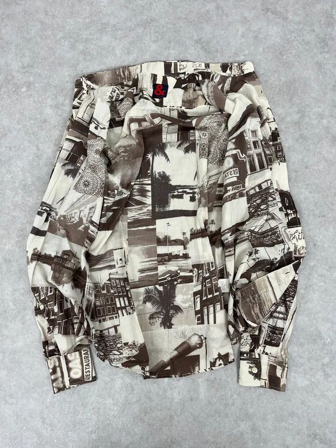 Dolce & Gabbana 1990s Dolce & Gabbana Brown & White Photography Shirt Size US M / EU 48-50 / 2 - 8 Thumbnail