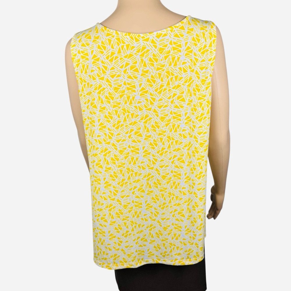 Other Susan Graver Printed Liquid Knit Sleeveless Yellow Top with Size L / US 10 / IT 46 - 4 Thumbnail