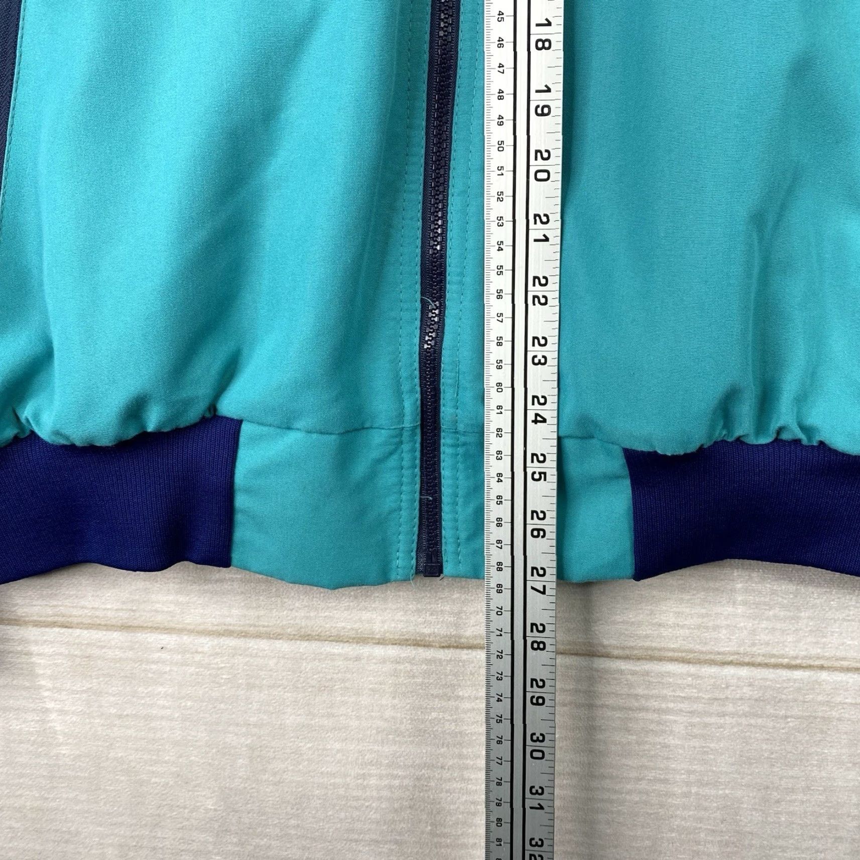 Vintage VTG Sportsmaster Jacket Mens XL Turquoise Blue Bomber Jacket Stripes Logo Zipper Full Zip Pockets Cars Theme Office/Travel Casual Size US XL / EU 56 / 4 - 4 Thumbnail