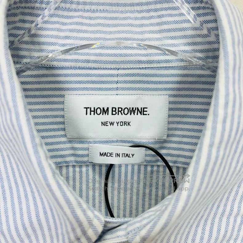 Thom Browne Thom Browne Blue Striped Shirt Size US XS / EU 42 / 0 - 3 Thumbnail
