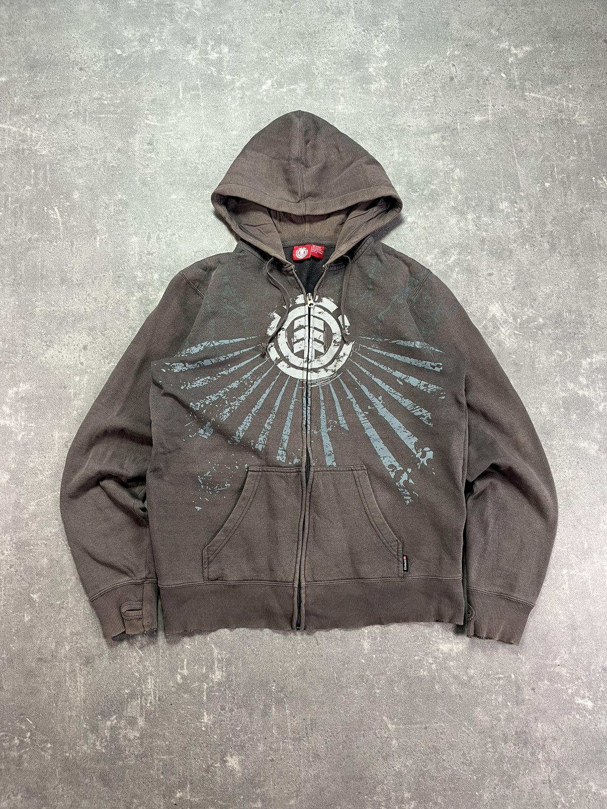 Element 00s Element Faded Printed Big Logo Zip Hoodie Y2K M L Boxy Size US M / EU 48-50 / 2 - 1 Thumbnail