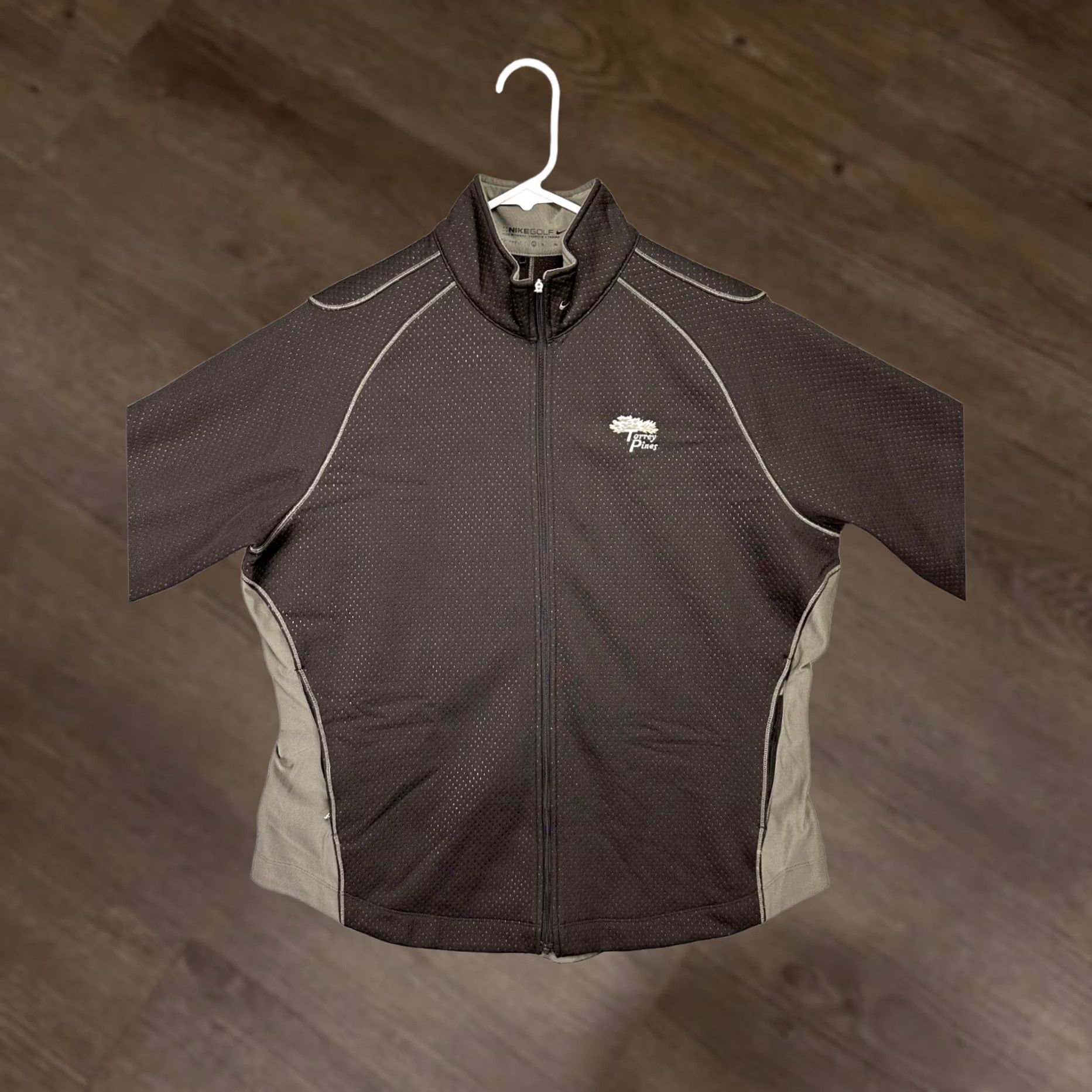 Nike VINTAGE? Nike Golf Jacket Womens XL Therma-Fit Brown Torrey Pines Fleece Lined Full Zip Size XL / US 12-14 / IT 48-50 - 1 Thumbnail