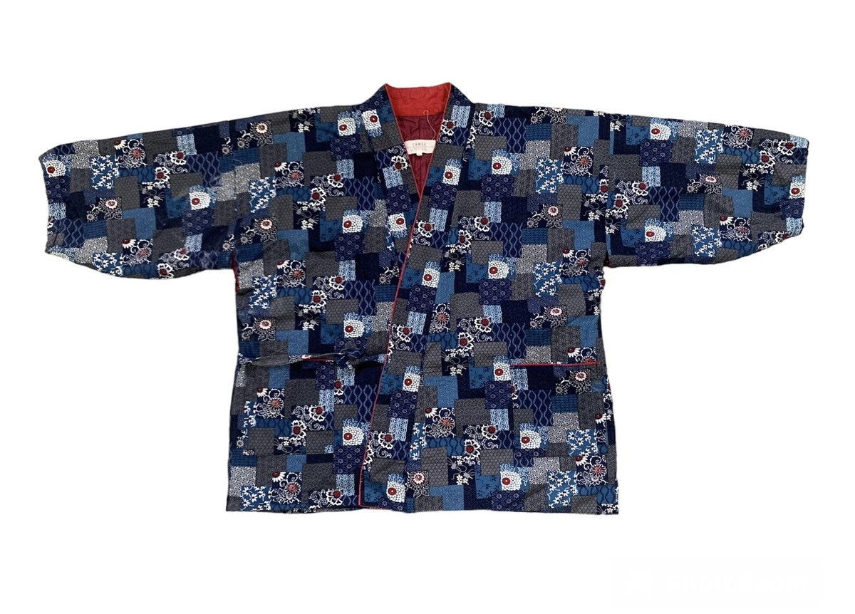 image of Art Comes First x Kimono Japan Dragon Samue Japanese Traditional Cozy Art Kimono in Blue (Size Larg